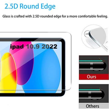 Mutoy Schutzfolie Panzerglas für iPad 10. Generation 2022, 9H Härte 2.5D, (Hohe Auflösung][Anti-Bläschen][Anti-Kratzen],Displayschutz, Schutzfolie Kompatibel mit iPad 10. Generation 10,9 Zoll)