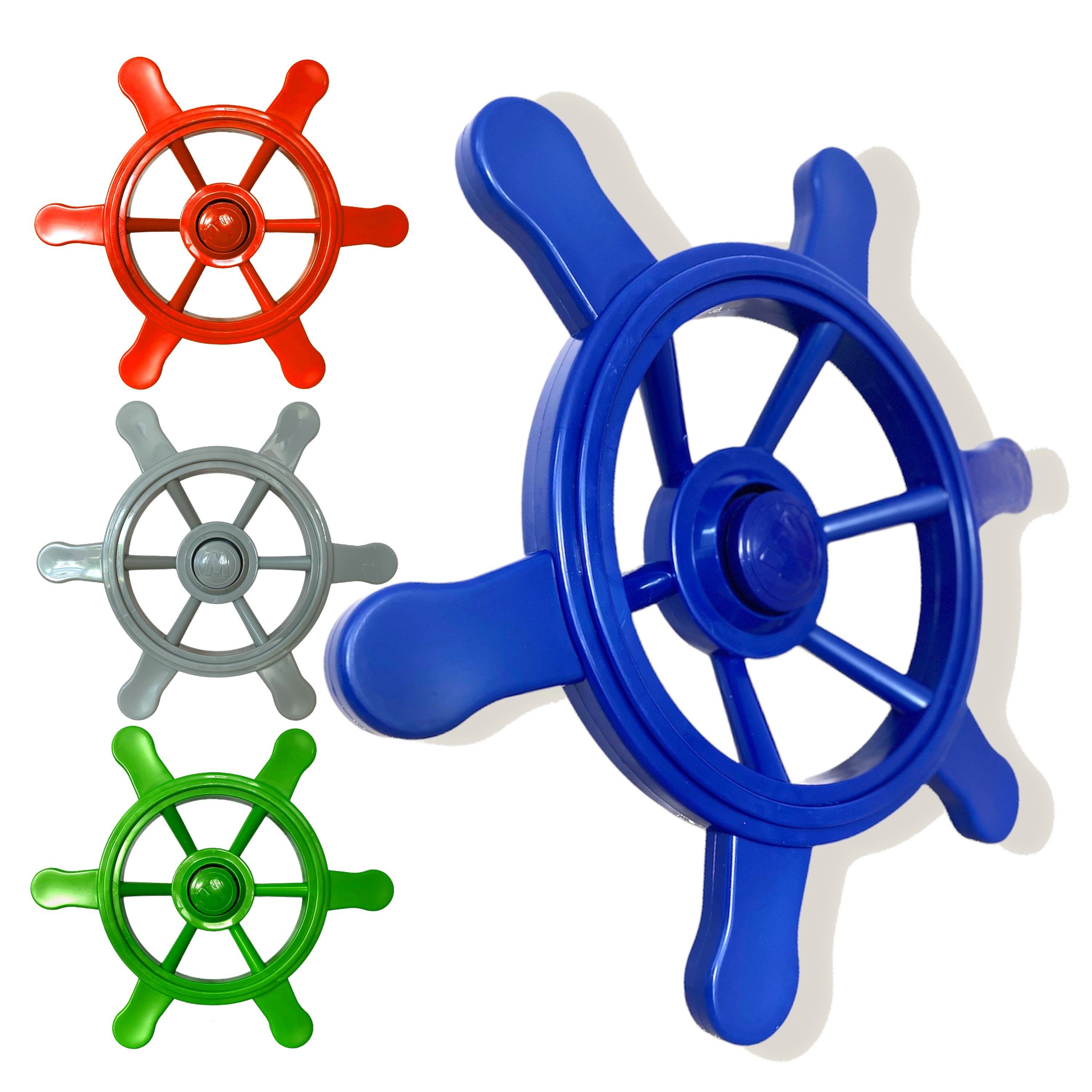 Loggyland Spielturm-Erweiterung Lenkrad Piratenlenkrad Steuerrad für Spielturm Spielhaus, aus HDPE Kunststoff, Ø 34cm, für kreatives Rollenspiel