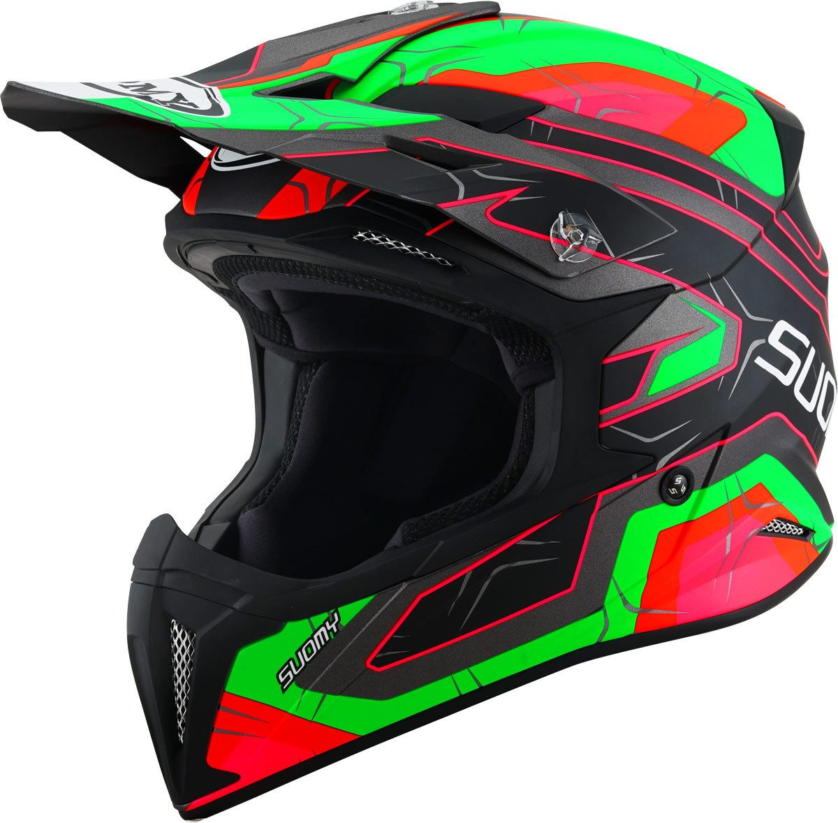 Suomy Motocrosshelm X-Wing Subatomic Motocross Helm, Notfallsystem-Polsterung (EQRS)
