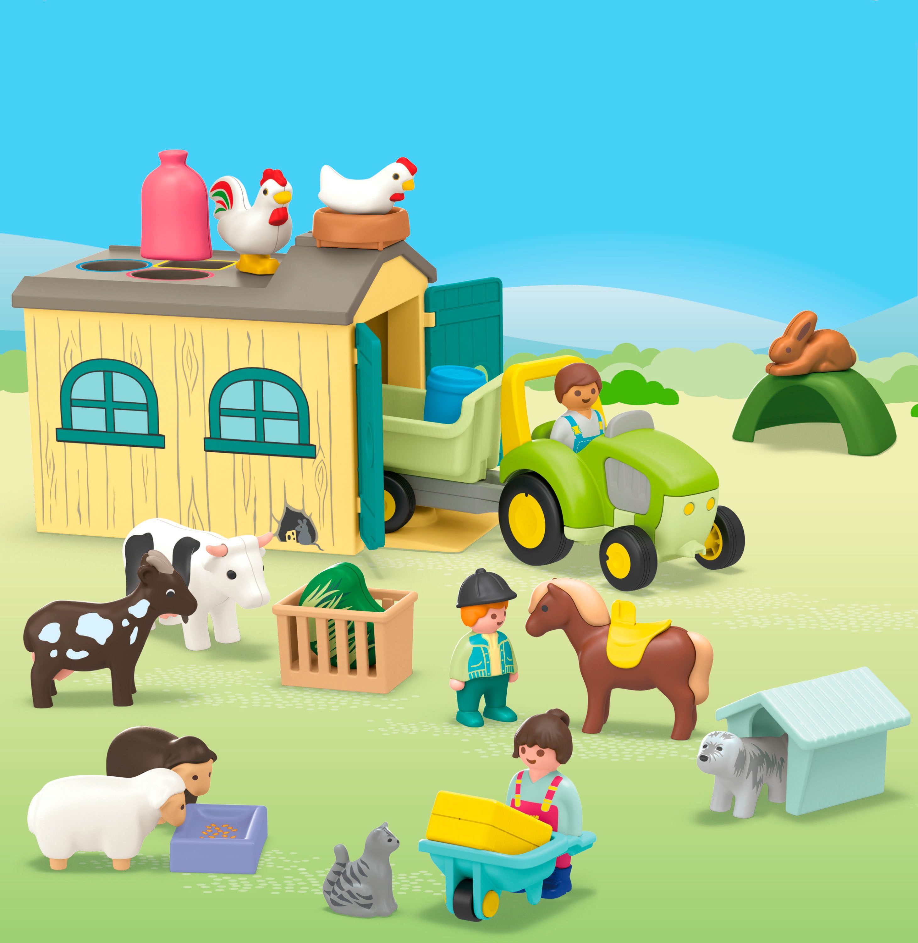 Playmobil® Bauernhof-Abenteuer mit Traktor, Anhänger u. tier. Freunden (716 günstig online kaufen