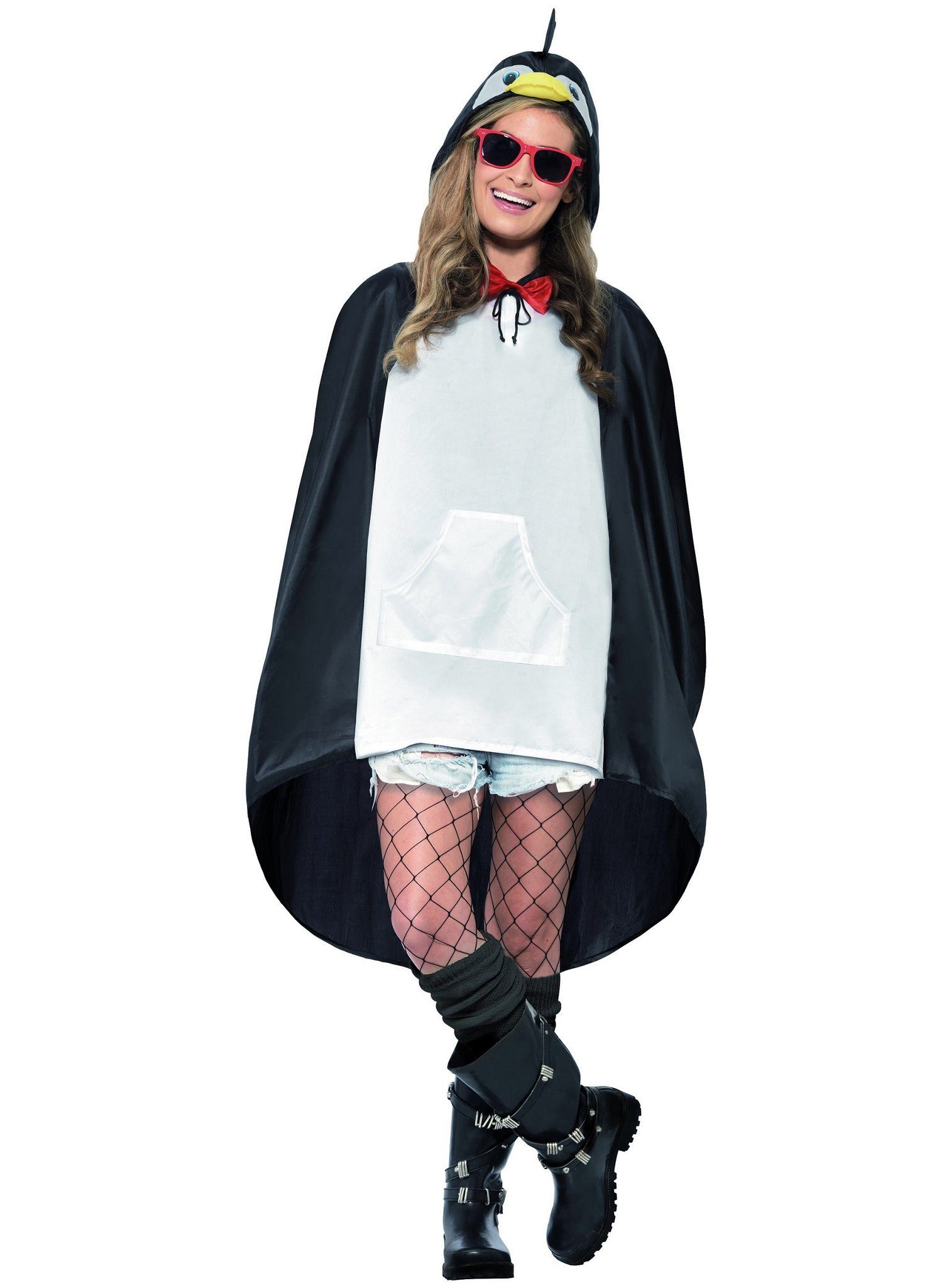 Smiffys Kostüm Poncho Pinguin - Karnevalskostüm Damen Fasching, Tierischer günstig online kaufen