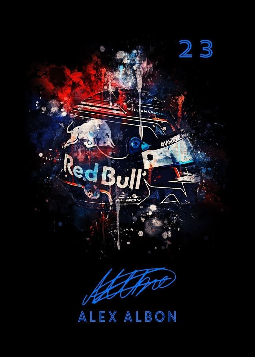 JUSTGOODMOOD Poster Formel 1 Helm Aquarell Rennfahrer Name Unterschrift Rennnummer Deko Pr, D Latifi (1 St)