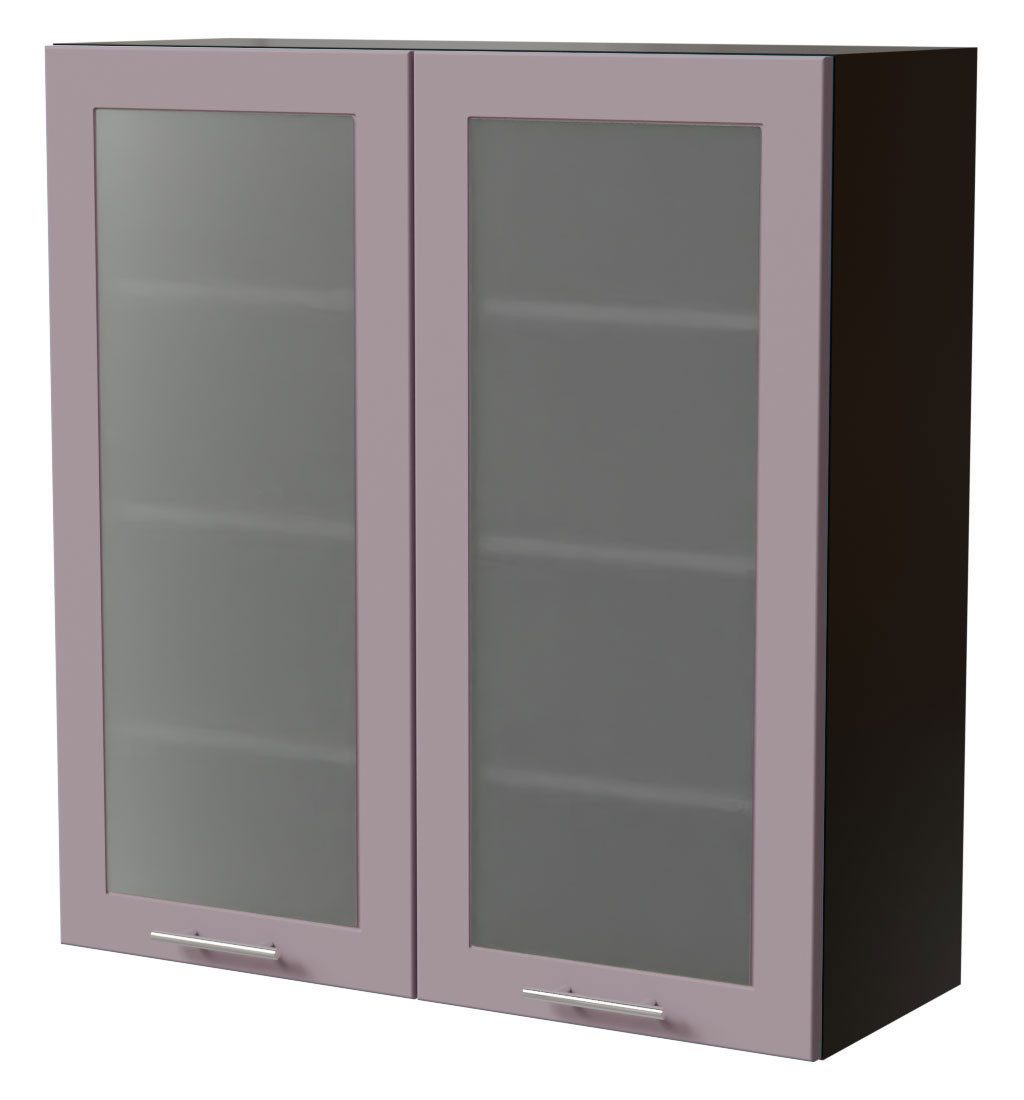 Feldmann-Wohnen Klapphängeschrank Bari (W4S/90, 2-türig, 3 Einlegeböden, 1-St., moderne Kassettenoptik, lackierte Fronten, 90x32,5x96cm) lava / RAL 4009 pastellviolett matt