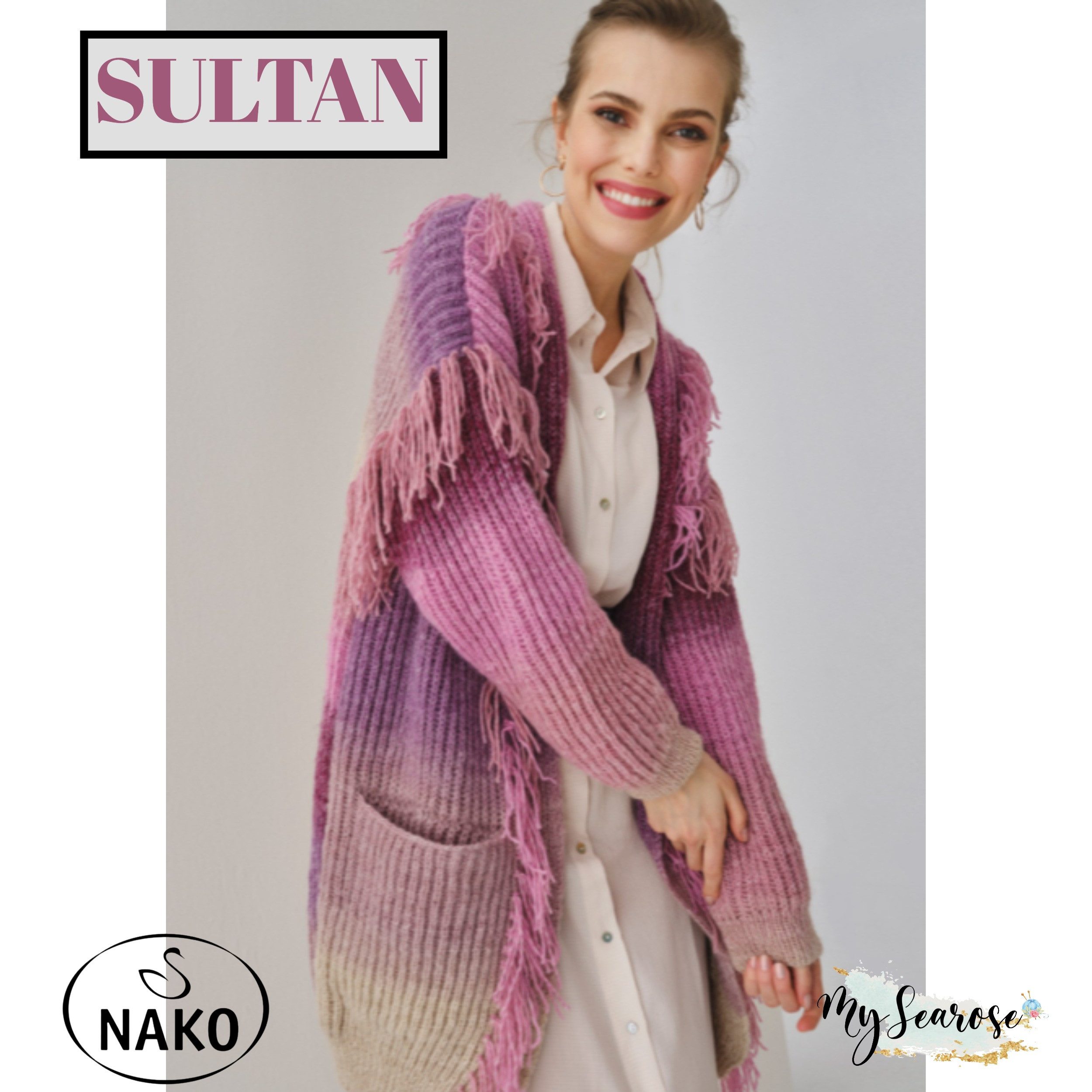 NAKO 4 x Nako Sultan Häkelwolle, 320 m, Strickgarn,Häkelngarn