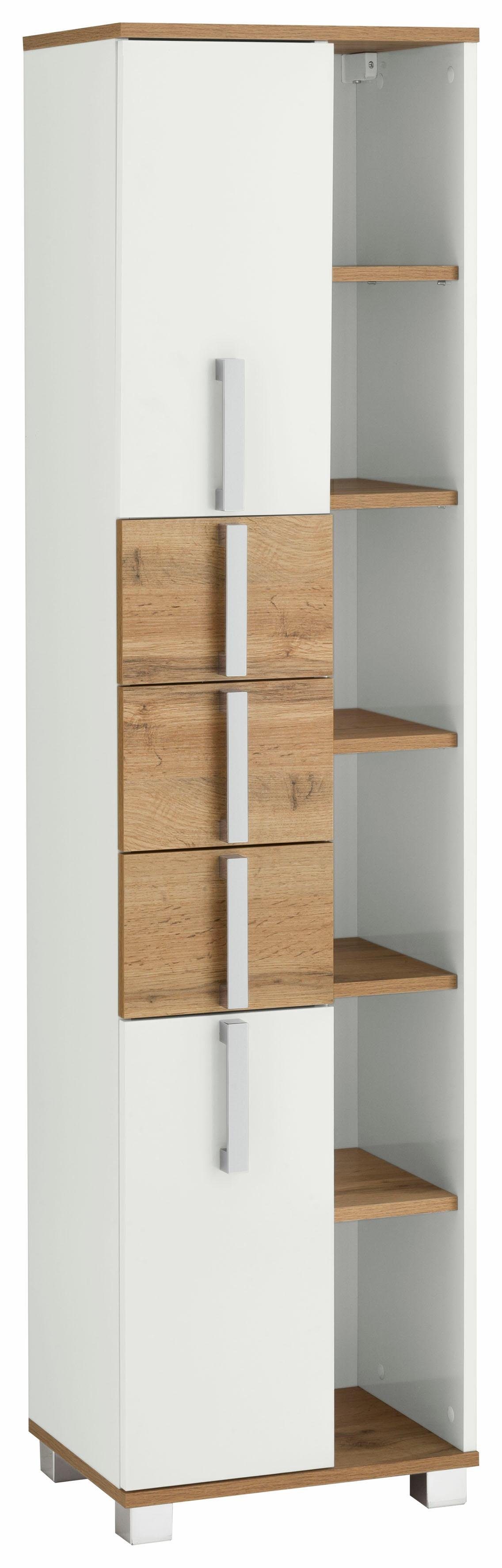 Schildmeyer Hochschrank Kampen made in Germany Höhe 163,7 cm, mit Metallgriffen, Stauraum durch offene Regalfächer