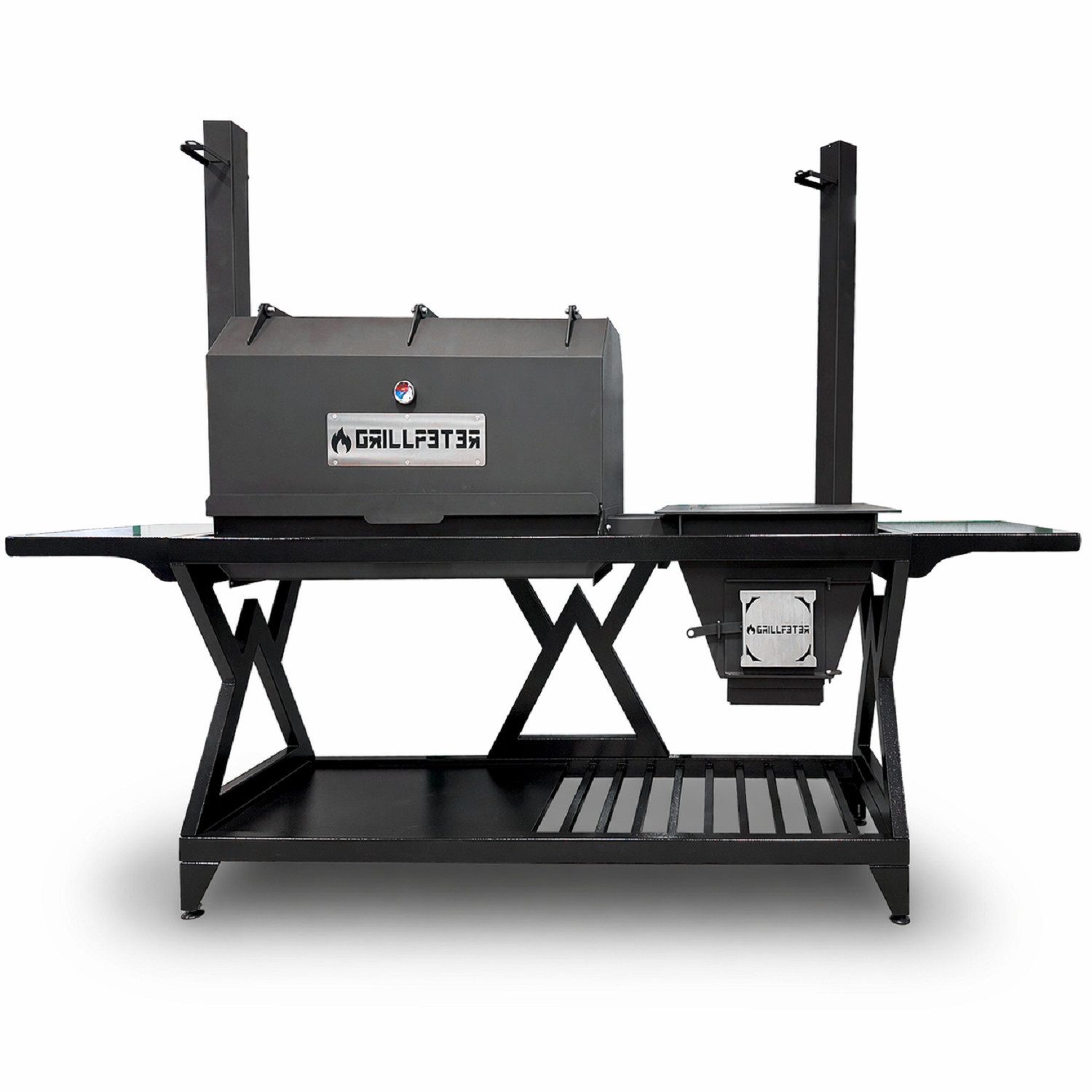 Grillpeter Holzkohlegrill Outdoorküche Beta mit Holzbefeuerung Mangal und Räucherofen