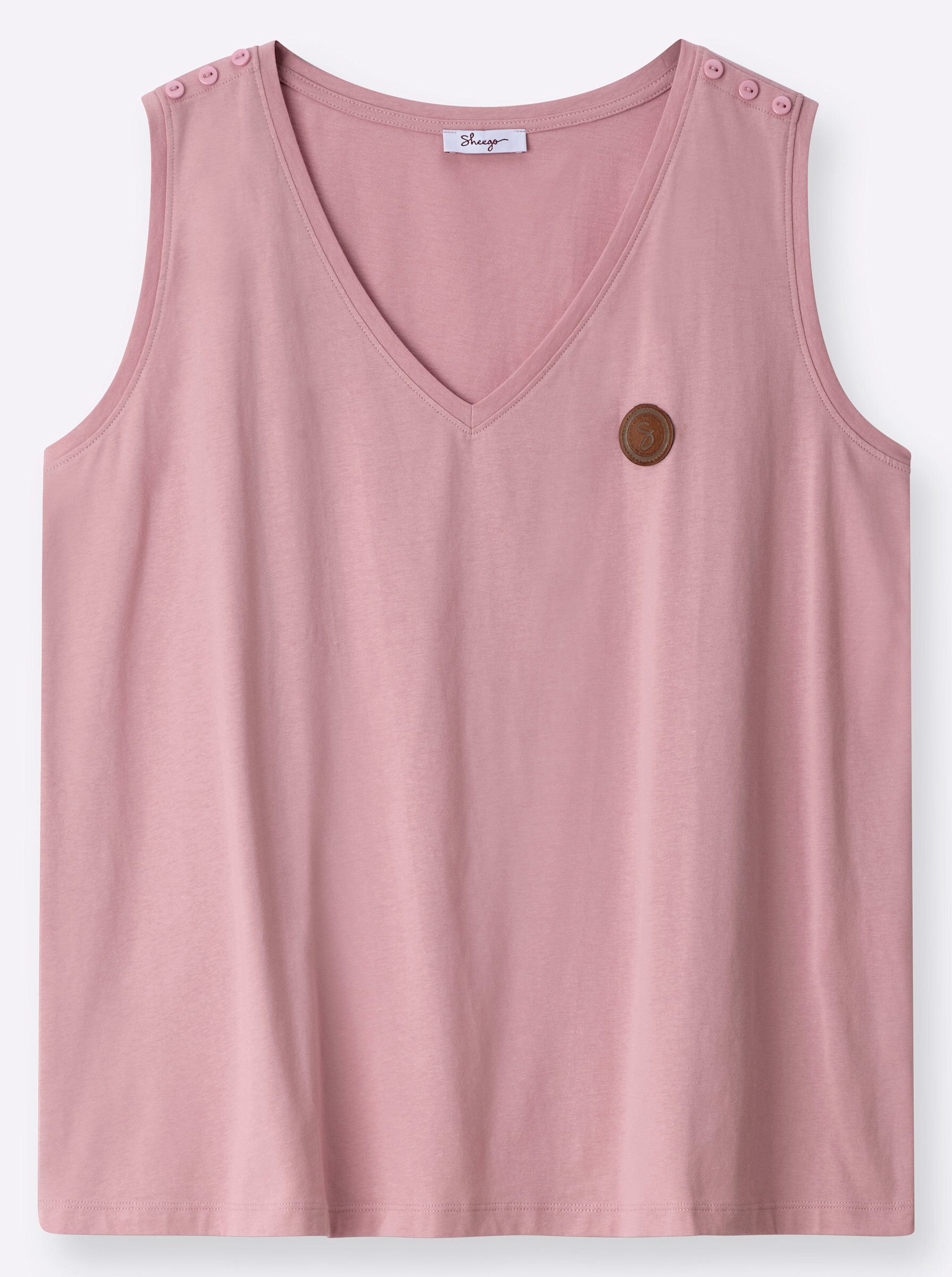 Sheego Shirttop Top Ärmellos