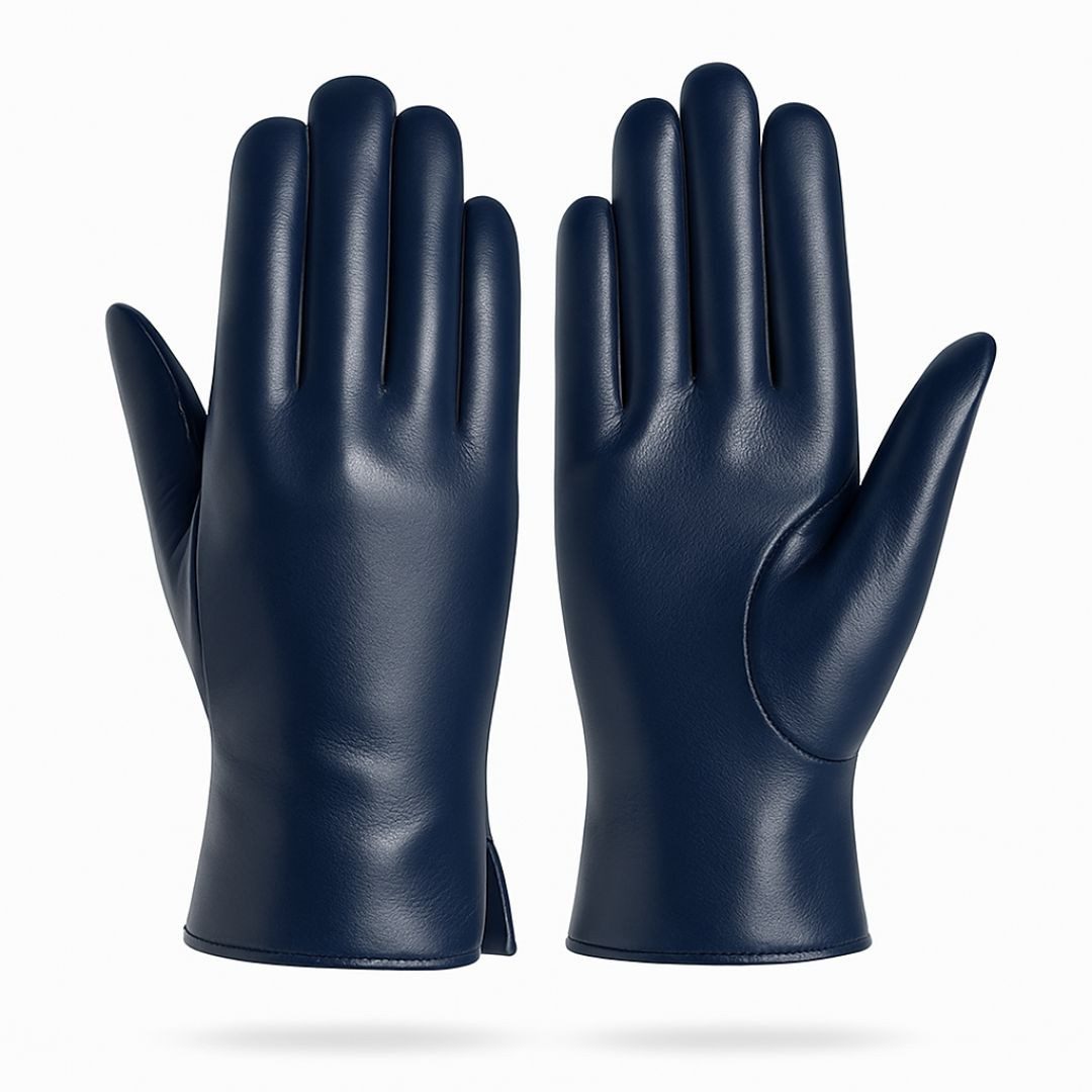 ZUKUNFTSENKEL Lederhandschuhe Damen Lederhandschuhe warm gefüttert (erhältlich in Dunkelblau, Bordeaux & Creme) elegantes Wintermodell, weiche Premium-Qualität, perfekte Passform