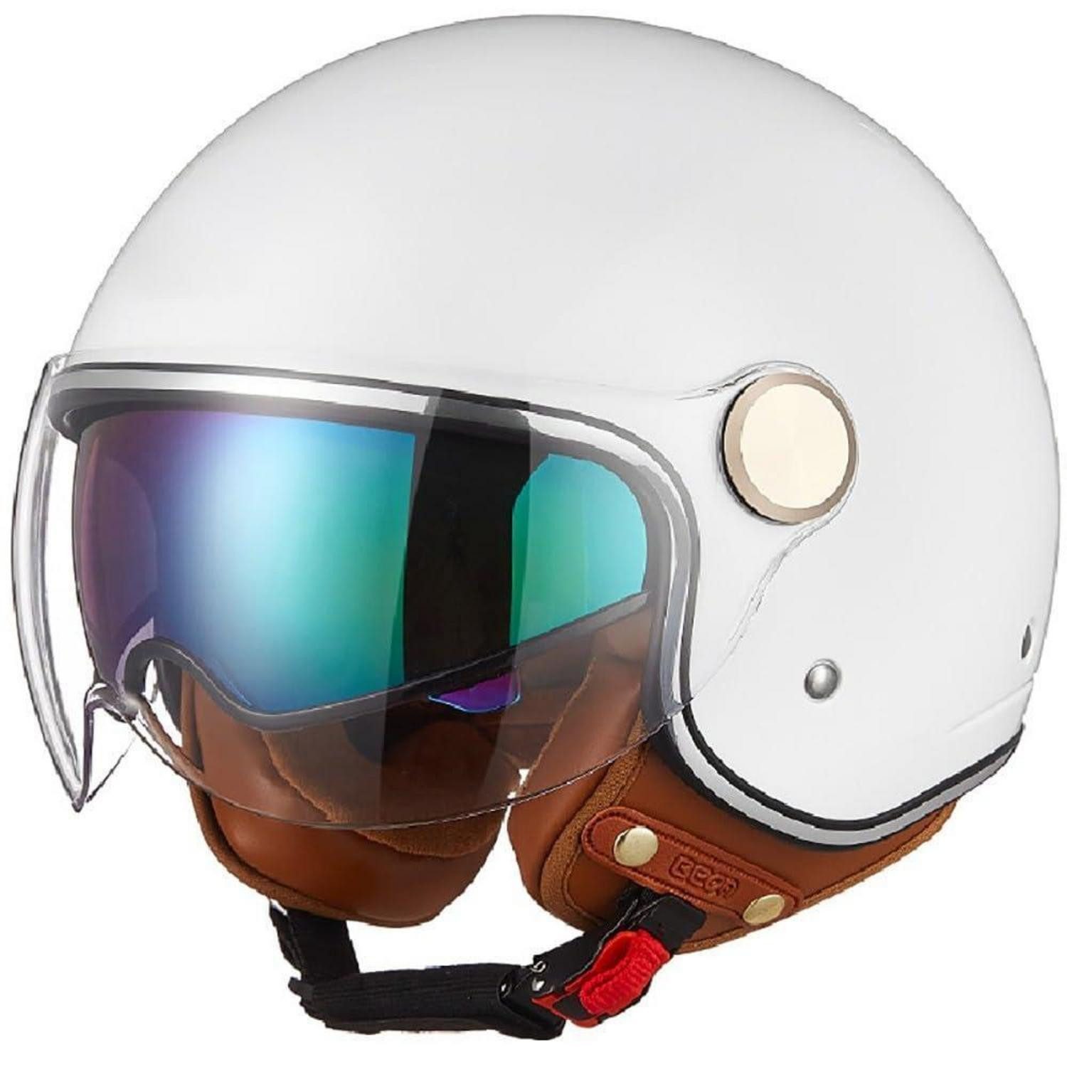 LuxusKollektion Motorradhelm Jethelm Vintage Doppelvisier