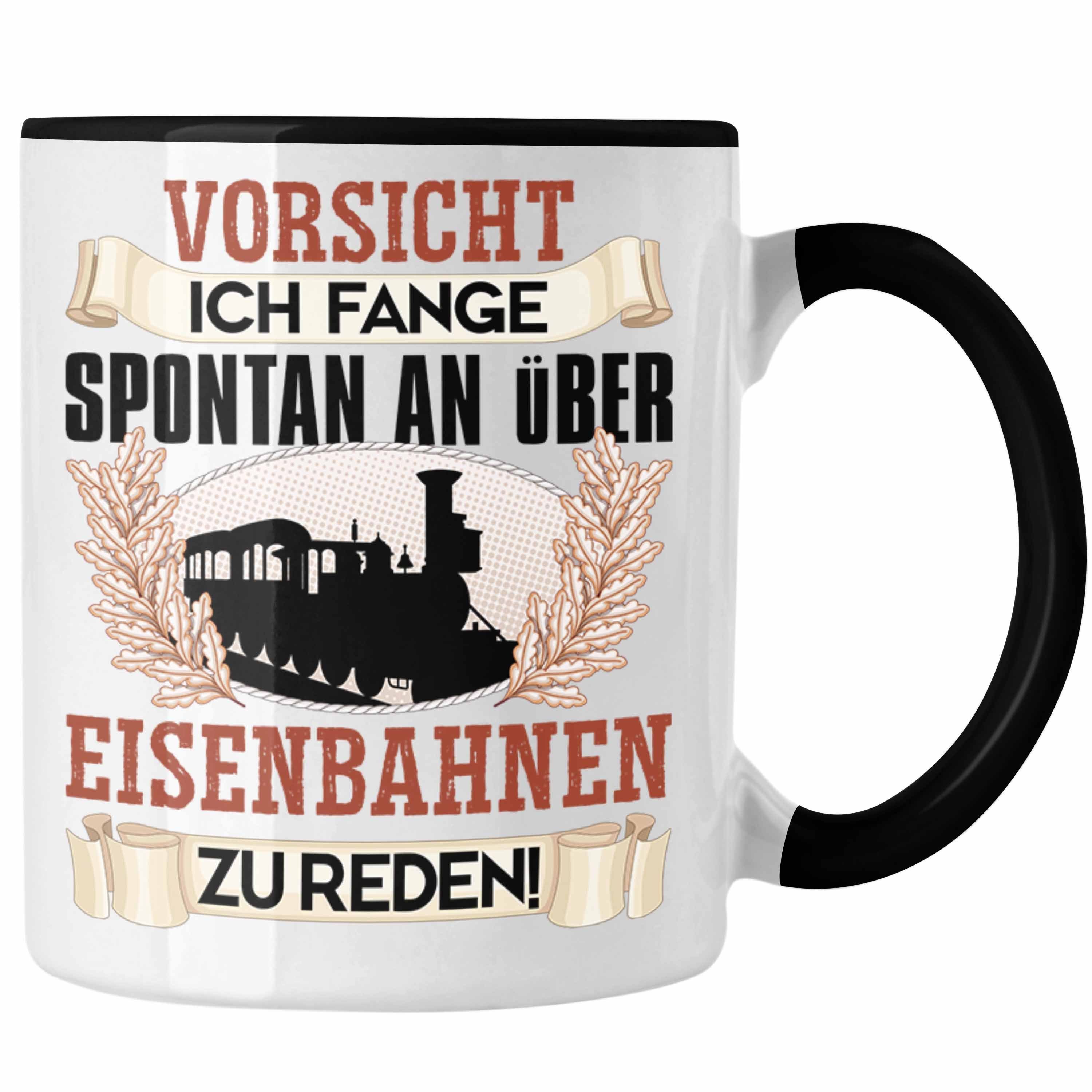 Trendation Tasse Eisenbahner Tasse Geschenk für Modelleisenbahn-Fans Geschenkidee Ich F Schwarz | Teetassen