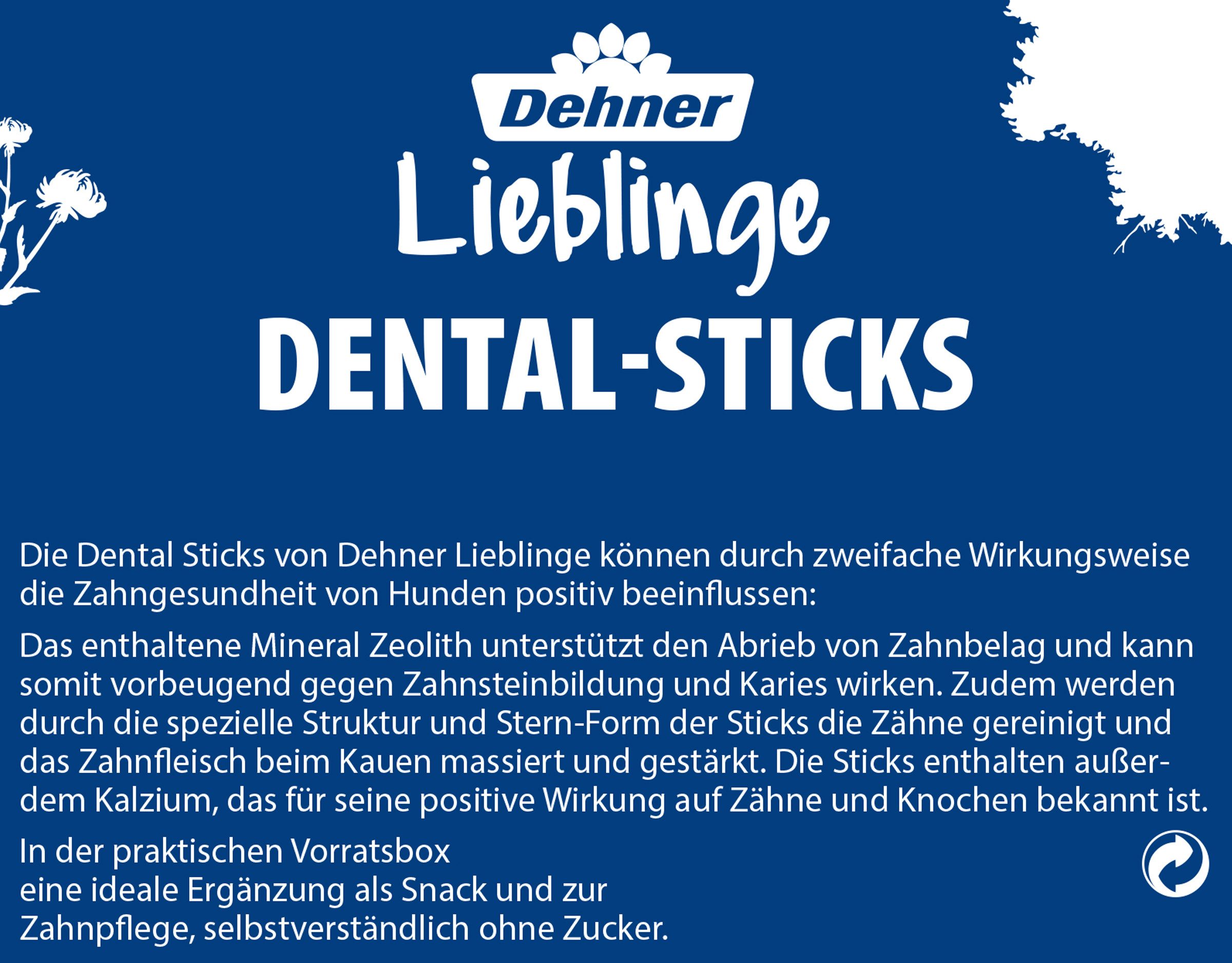 Dehner Lieblinge Hundesnack Zahnpflege Dental Sticks, 56 Stück, zuckerfrei, Snack für: Hunde, Kausnack für ausgewachsene Hunde ab 25 kg