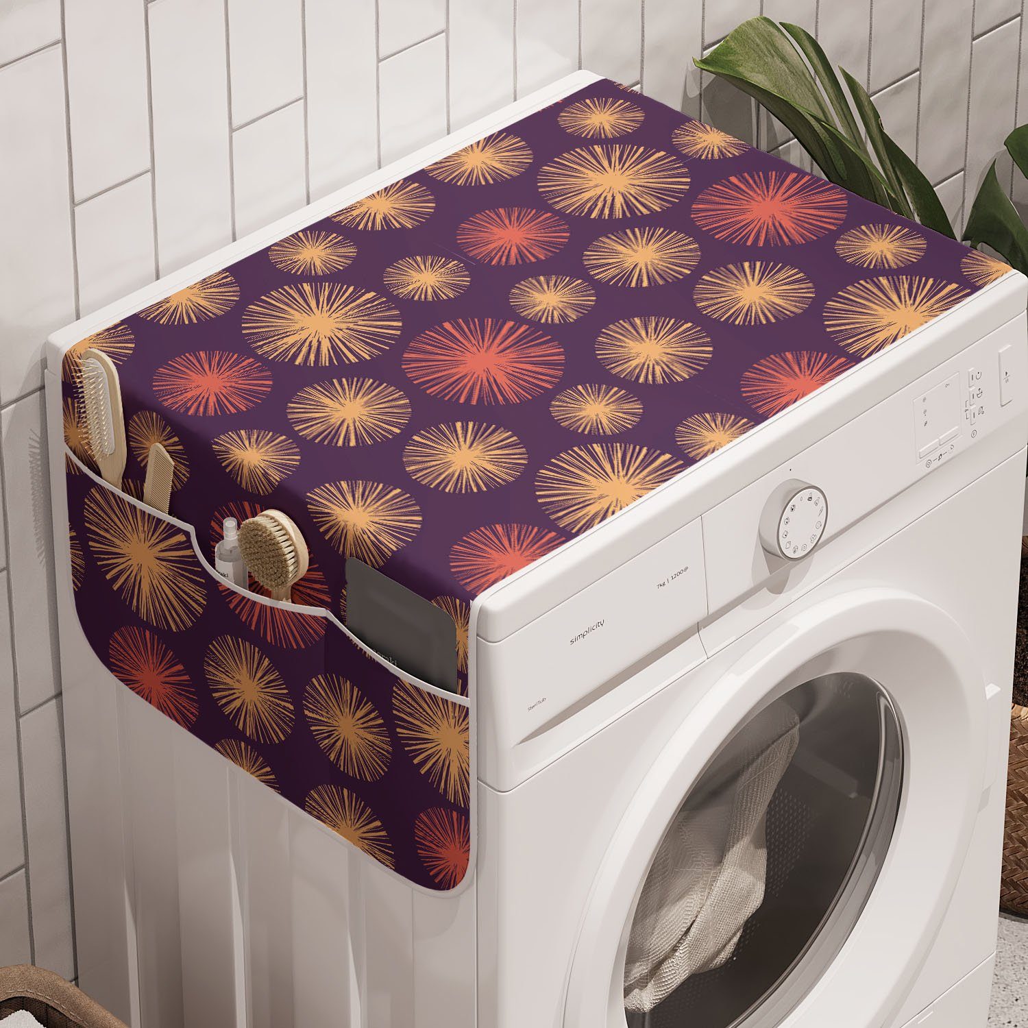 Abakuhaus Badorganizer Anti-Rutsch-Stoffabdeckung für Waschmaschine und Trockner, Abstrakt Pastellfarbig Motive