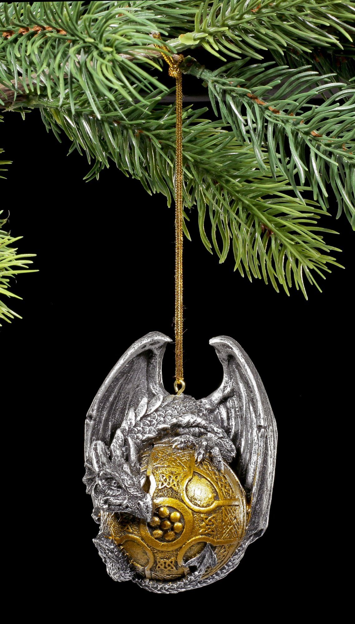 Figuren Shop GmbH Christbaumschmuck Christbaumkugel - Drache Gothic - Weihnachten Fantasy Deko (1-tlg)