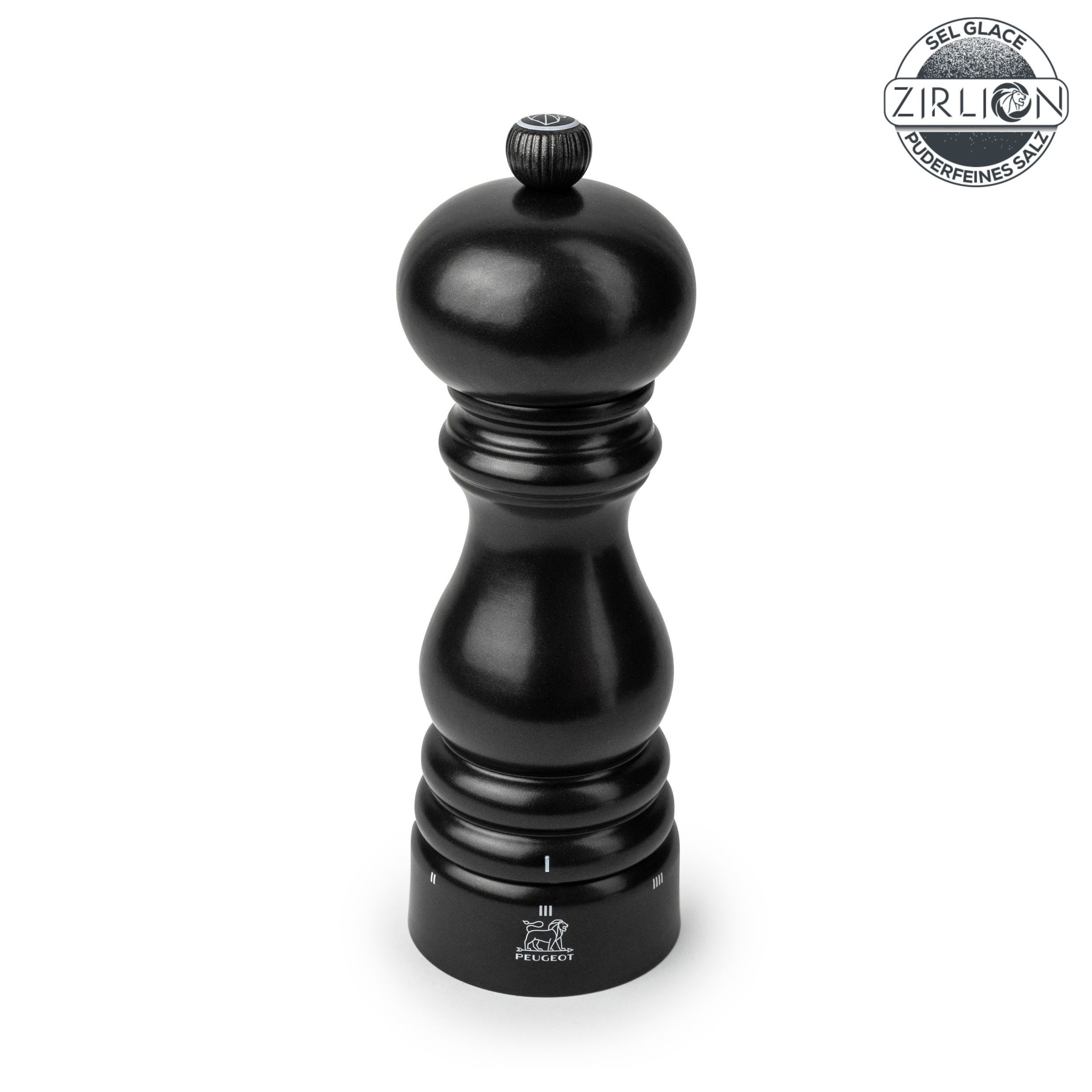 PEUGEOT Salzmühle PARIS 18cm Satin-Schwarz Lackiert Buchenholz Zirkonia-Mahlwerk Manuell