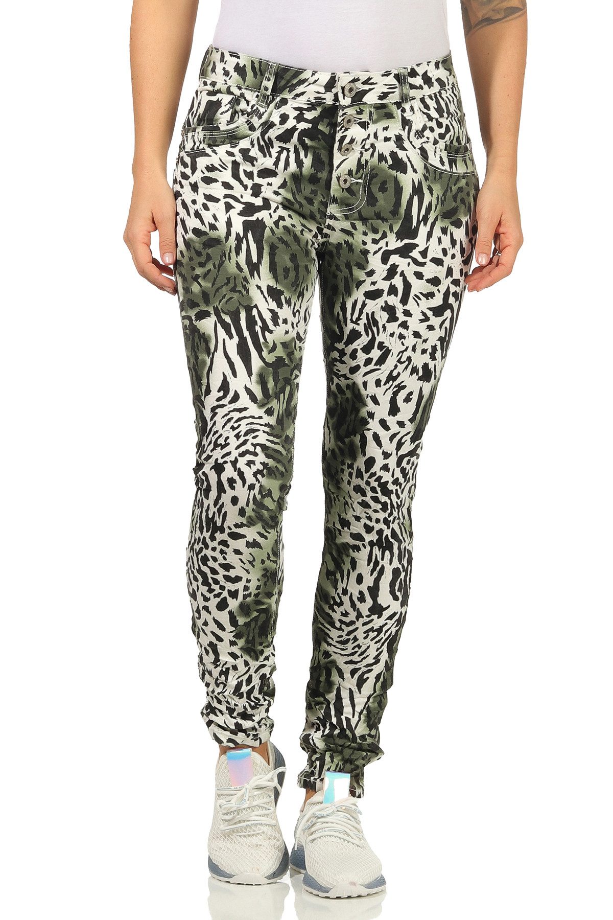 Jewelly Skinny-fit-Jeans 57 Hüftjeans angesagte Prints