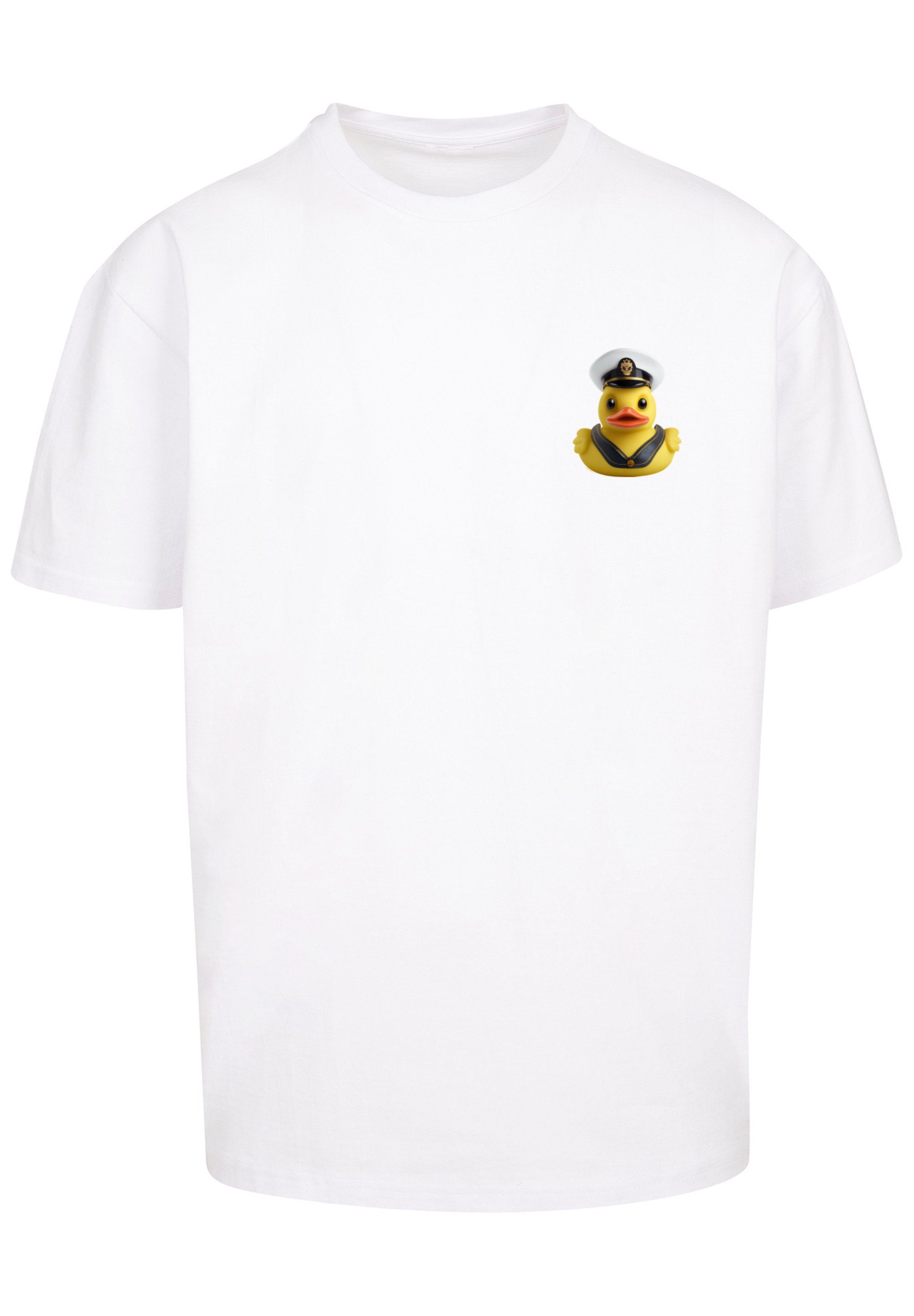 T-Shirt TEE F4NT4STIC OVERSIZE Print Captain Rubber Duck weiß