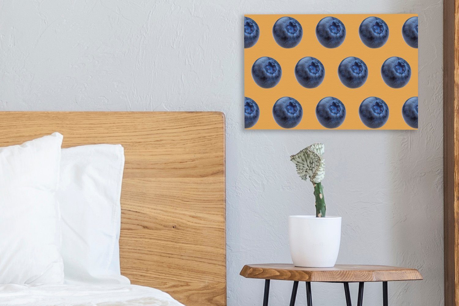 OneMillionCanvasses® Leinwandbild Heidelbeere - - Leinwandbilder, Wanddeko, St), Orange, Muster 30x20 (1 cm Aufhängefertig, Wandbild