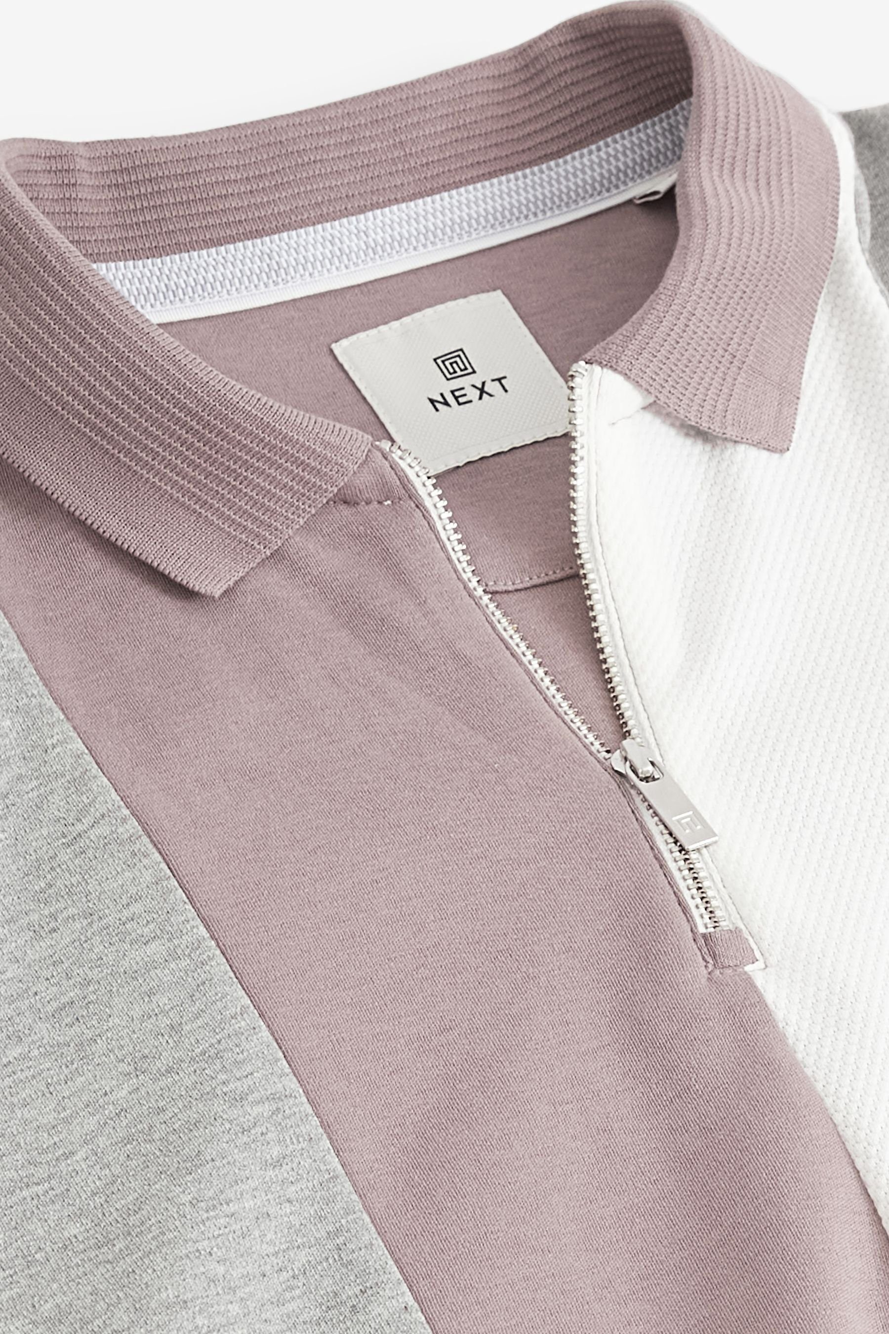 Polohemd Next Pink (1-tlg) in Blockfarben Poloshirt