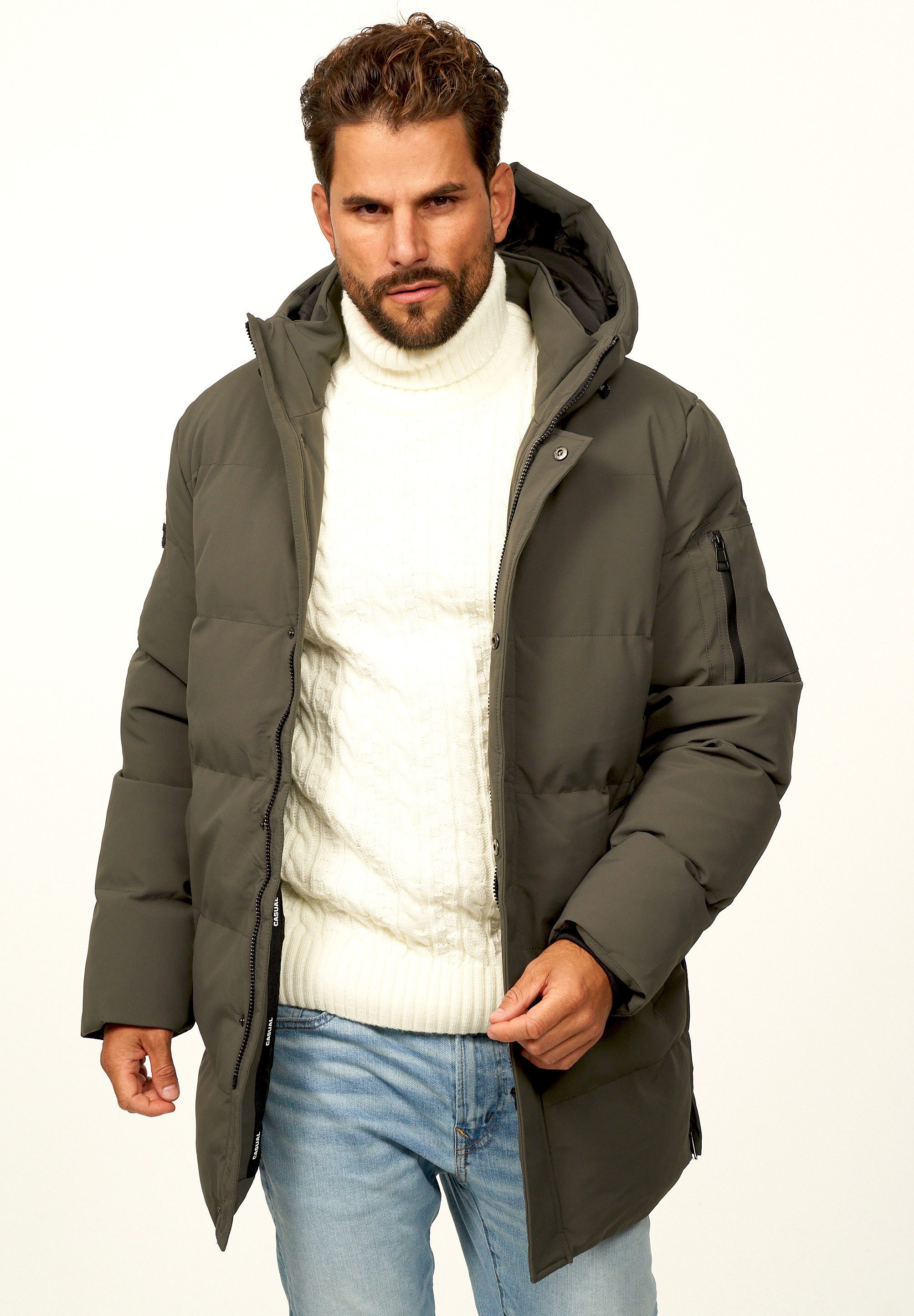 OneRedox Parka mit Kapuze als Winterjacke Steppjacke Herren warme Pufferjac günstig online kaufen