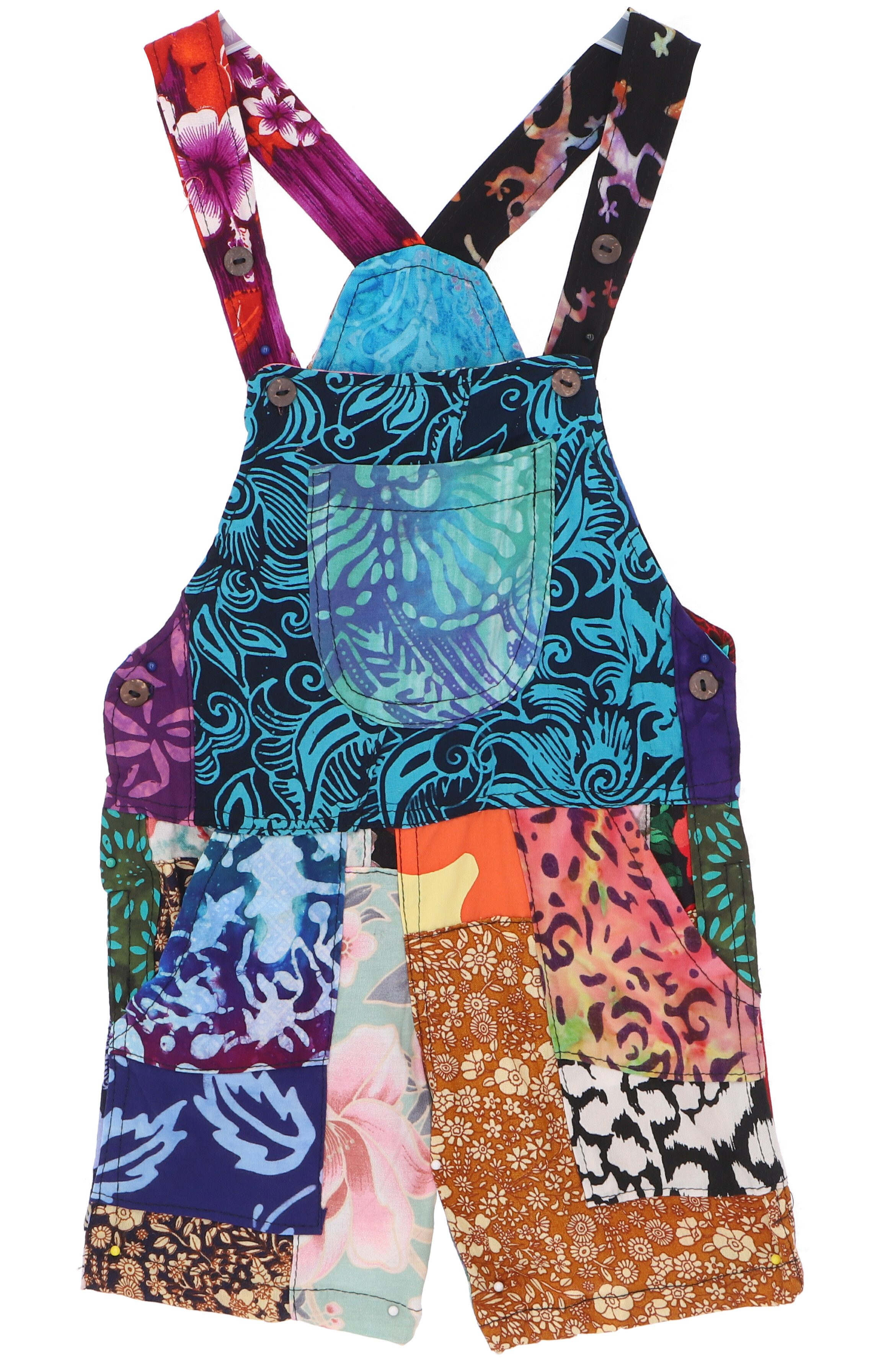 Guru-Shop Relaxhose Batik Patchwork upcycling Latzhose,..