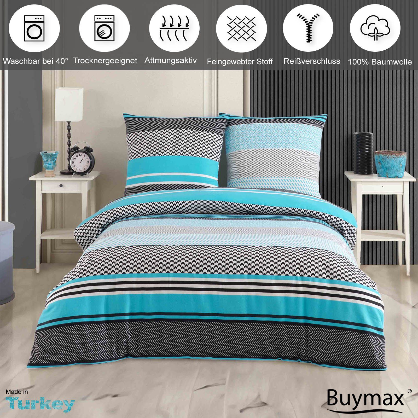 Buymax Bettwäsche, Biber, 3 teilig, 200x220 cm Flanell 100% Baumwolle Winte günstig online kaufen