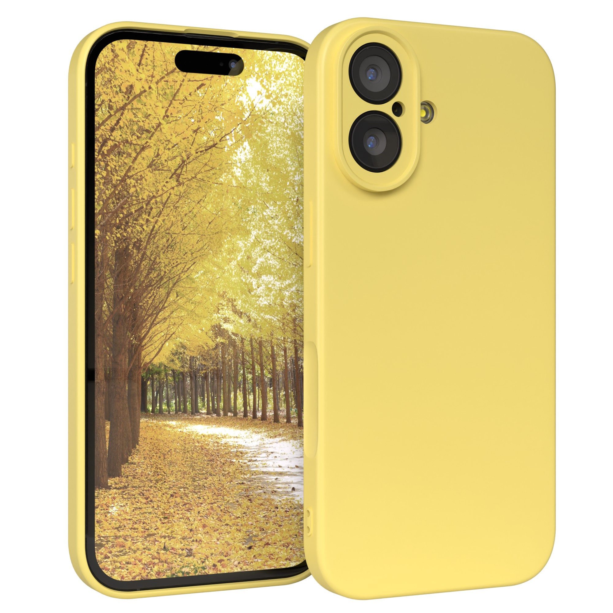 EAZY CASE Handyhülle für Apple iPhone 17 Hülle Silikon 6,3 Zoll, Handy Softcase stoßfest Hülle mit Kameraschutz Bumper Tpuhülle Gelb
