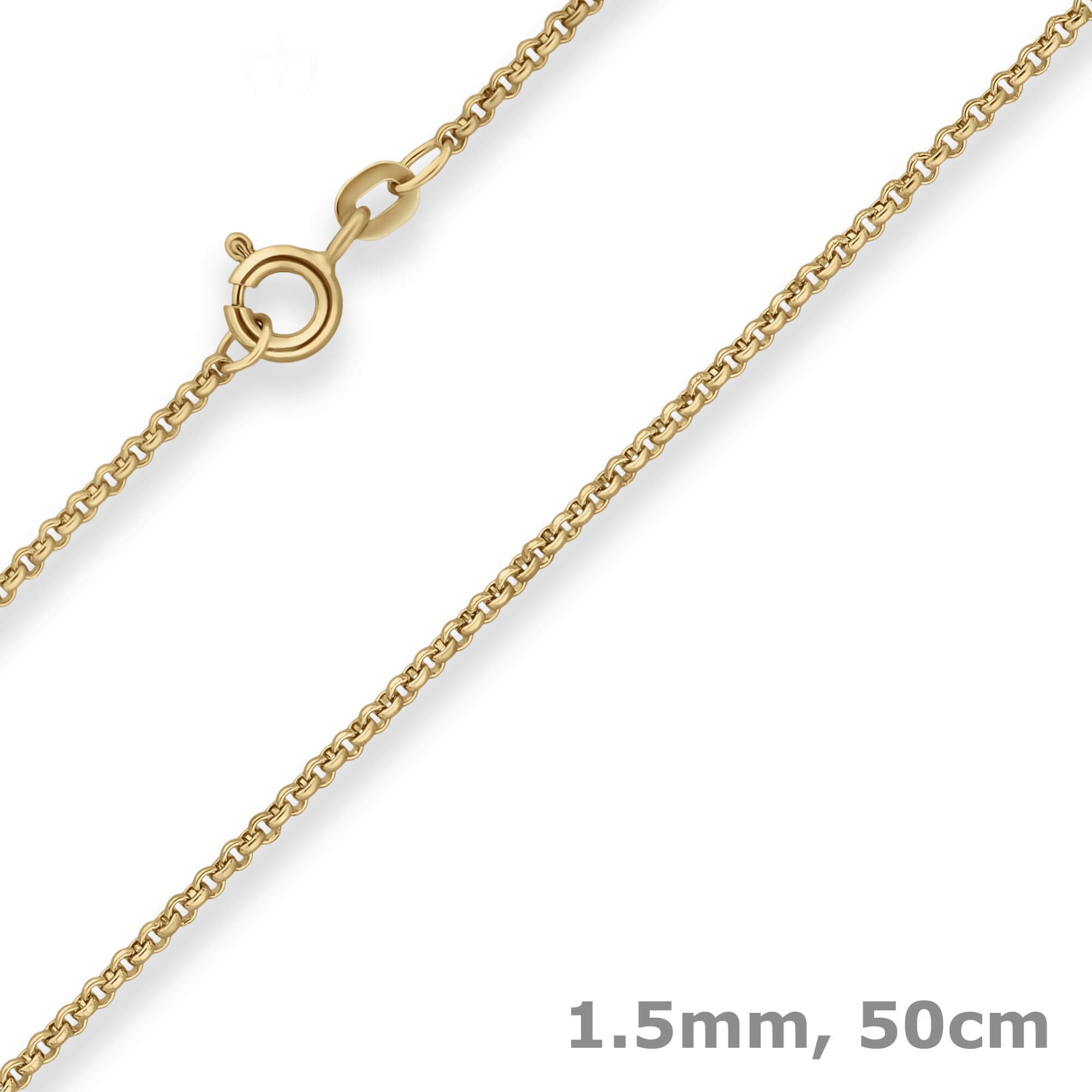 Goldkette 1,5mm Erbskette aus 585 Gelbgold 50cm