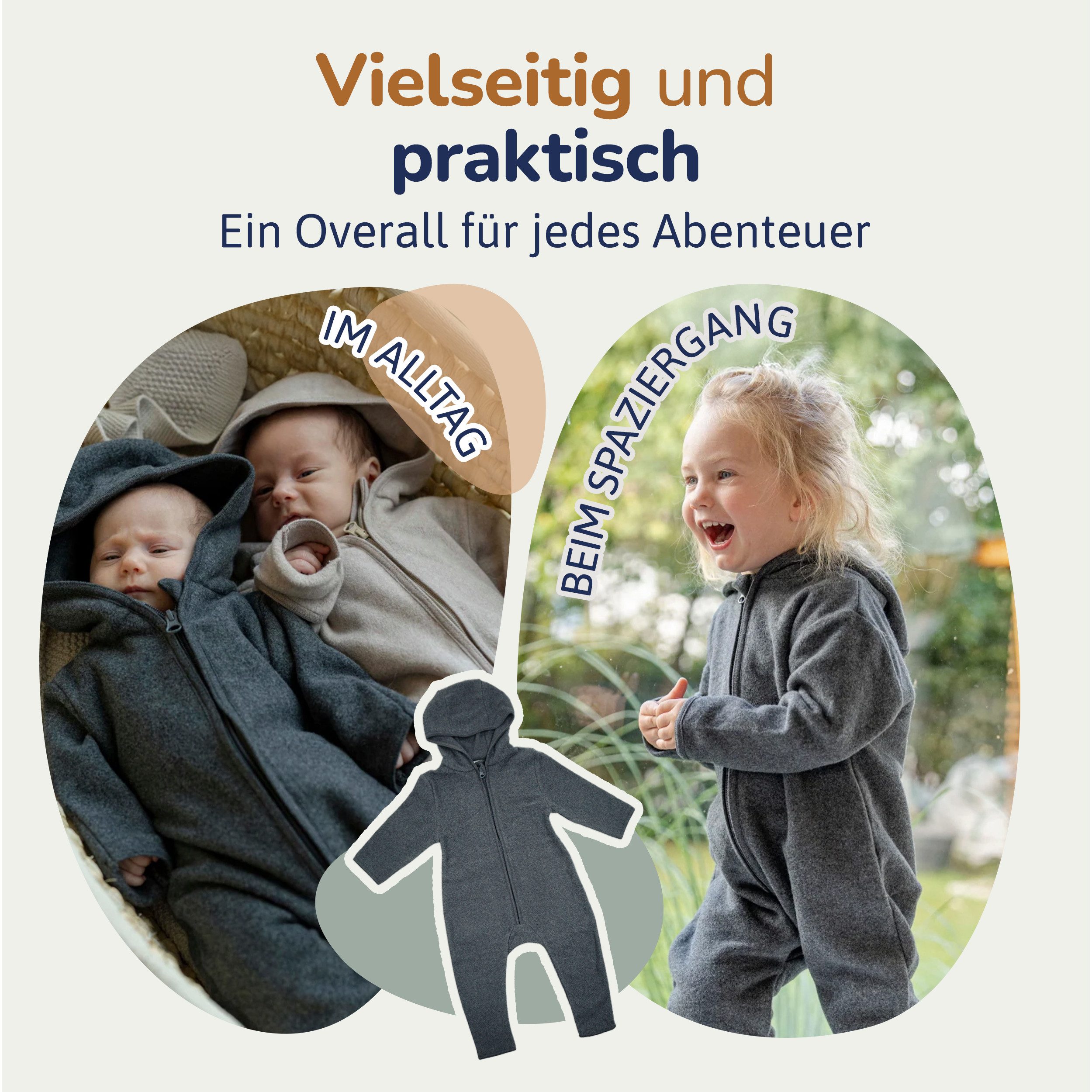 Hinzling Fleeceoverall aus Bio-Baumwolle – kuschelig weich, für jedes Wetter geeignet