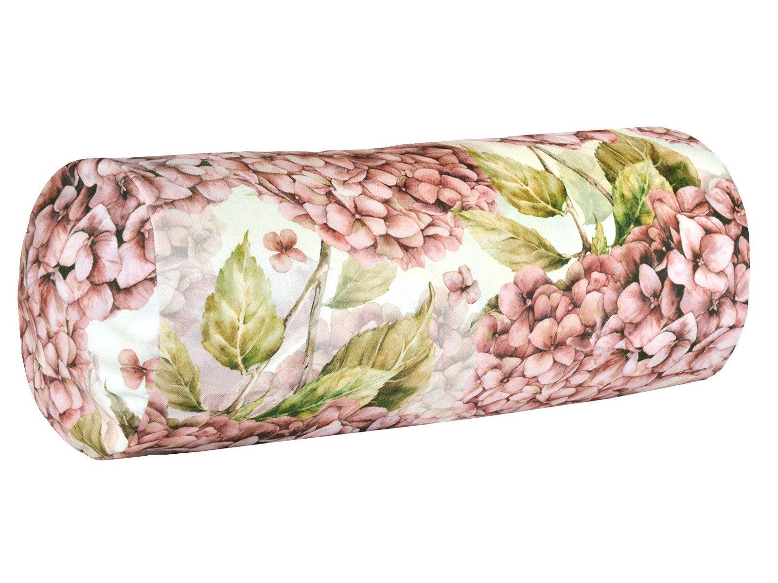 beties Nackenrollenbezug Landlust-Hortensie, (1 Stück), 100% Baumwolle, Hortensien in burgundy-rose, verschiedene Größen
