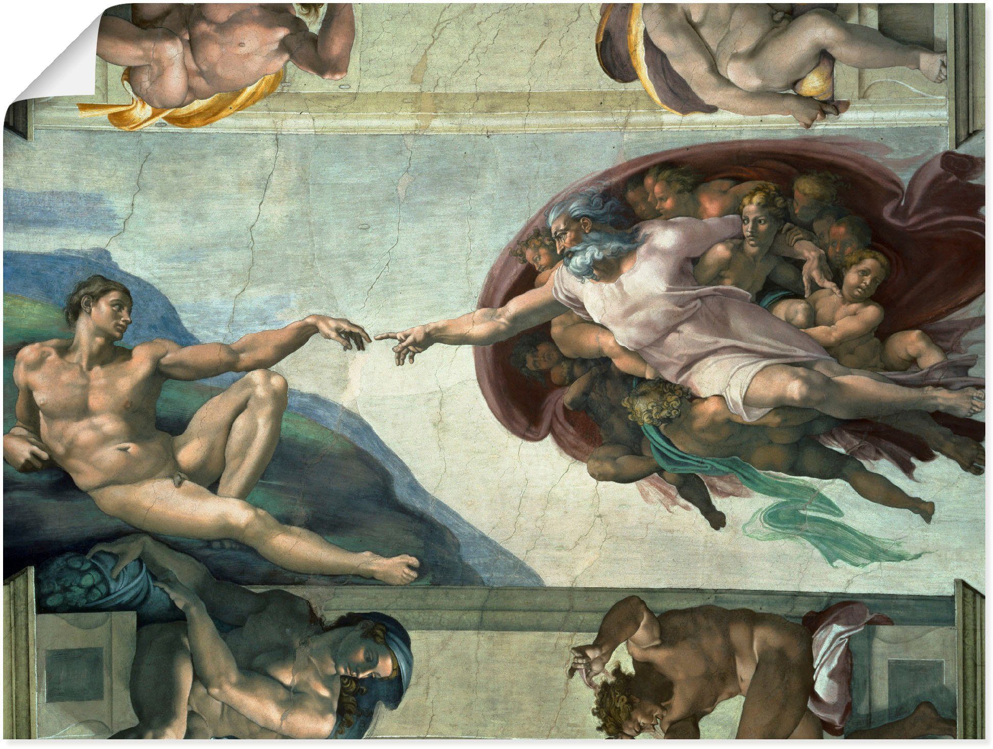 Artland Wandbild Die Erschaffung des Adam, Religion (1 St), als Leinwandbild, Wandaufkleber oder Poster in versch. Größen