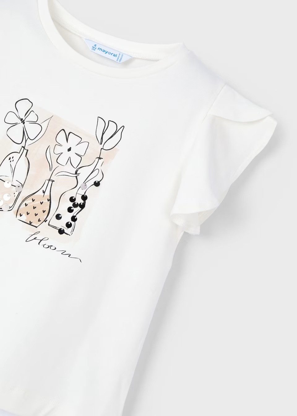 Mayoral Print-Shirt Mädchen Kurzarmshirt mit Pailletten (300490)