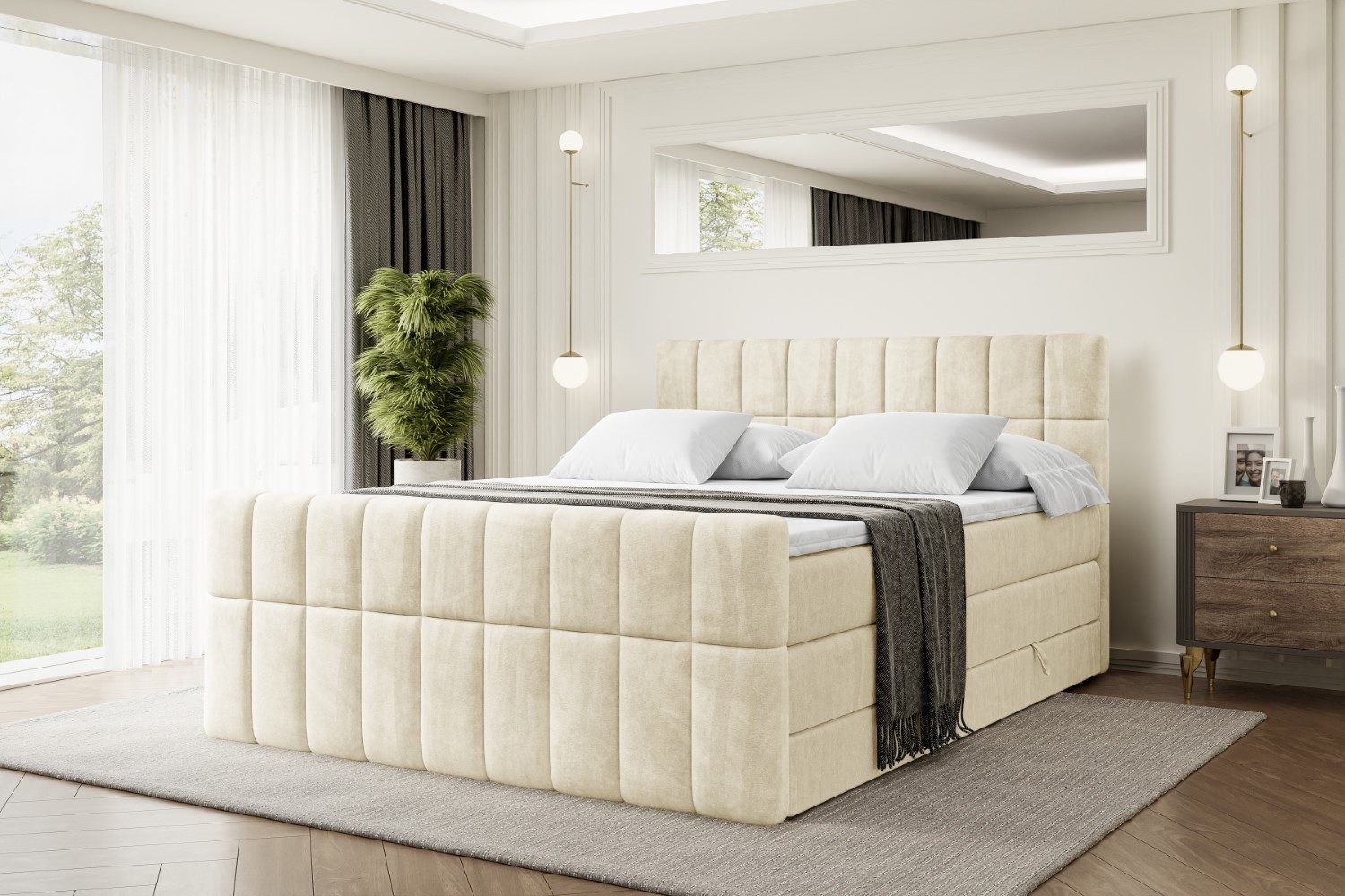 ALTDECOR Boxspringbett MIAMI-Z KING (Multipocket-Matratze H4, günstig online kaufen