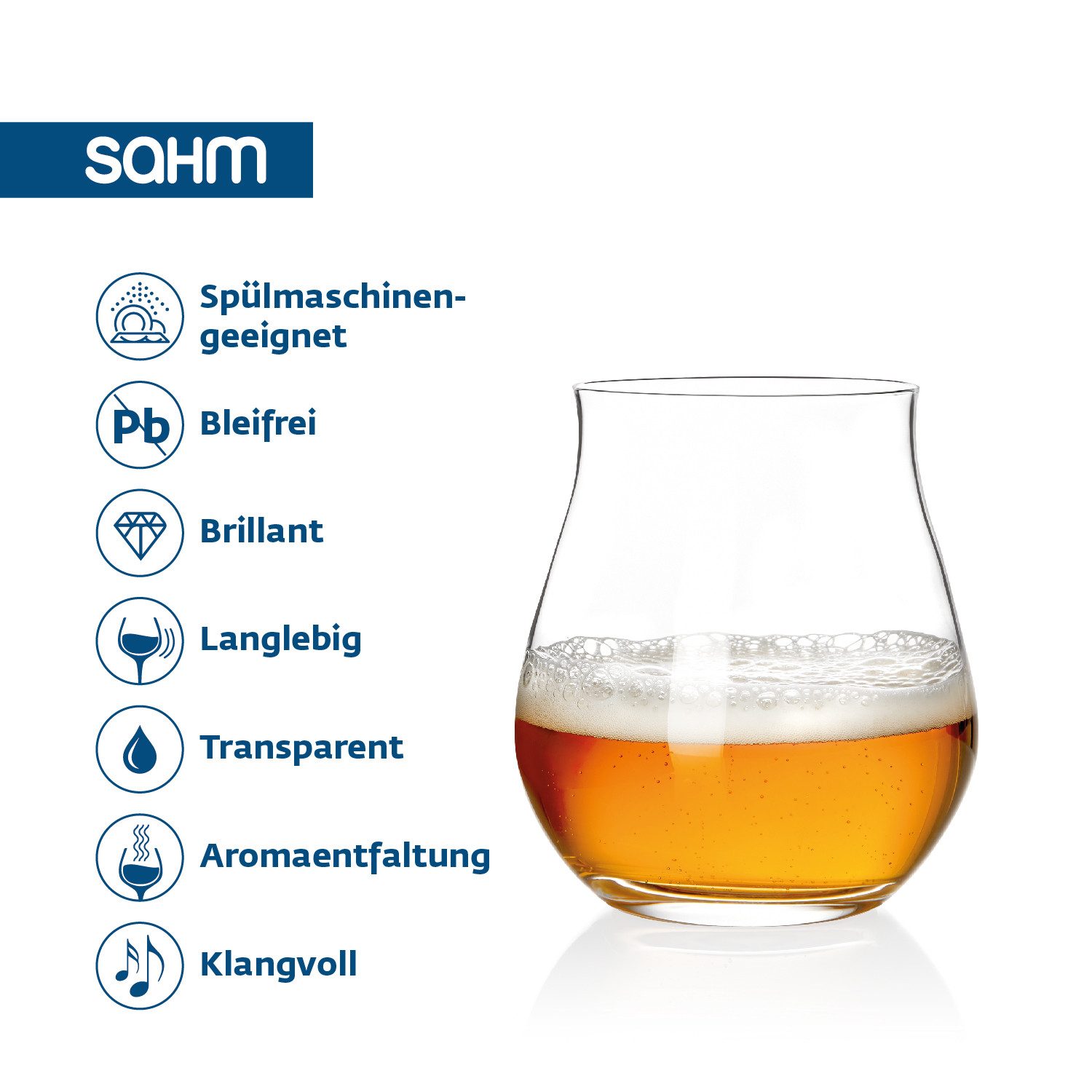 SAHM Gläser-Set Rum Gläser 6er Set - Sensorik Rumglas, Sensorik Glas, 100% recycelbar