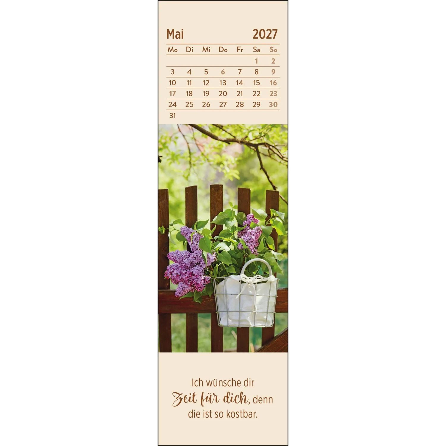 groh Verlag Monatskalender Lesezeichenkalender 2027: Ein Strauß voll guter Wünsche
