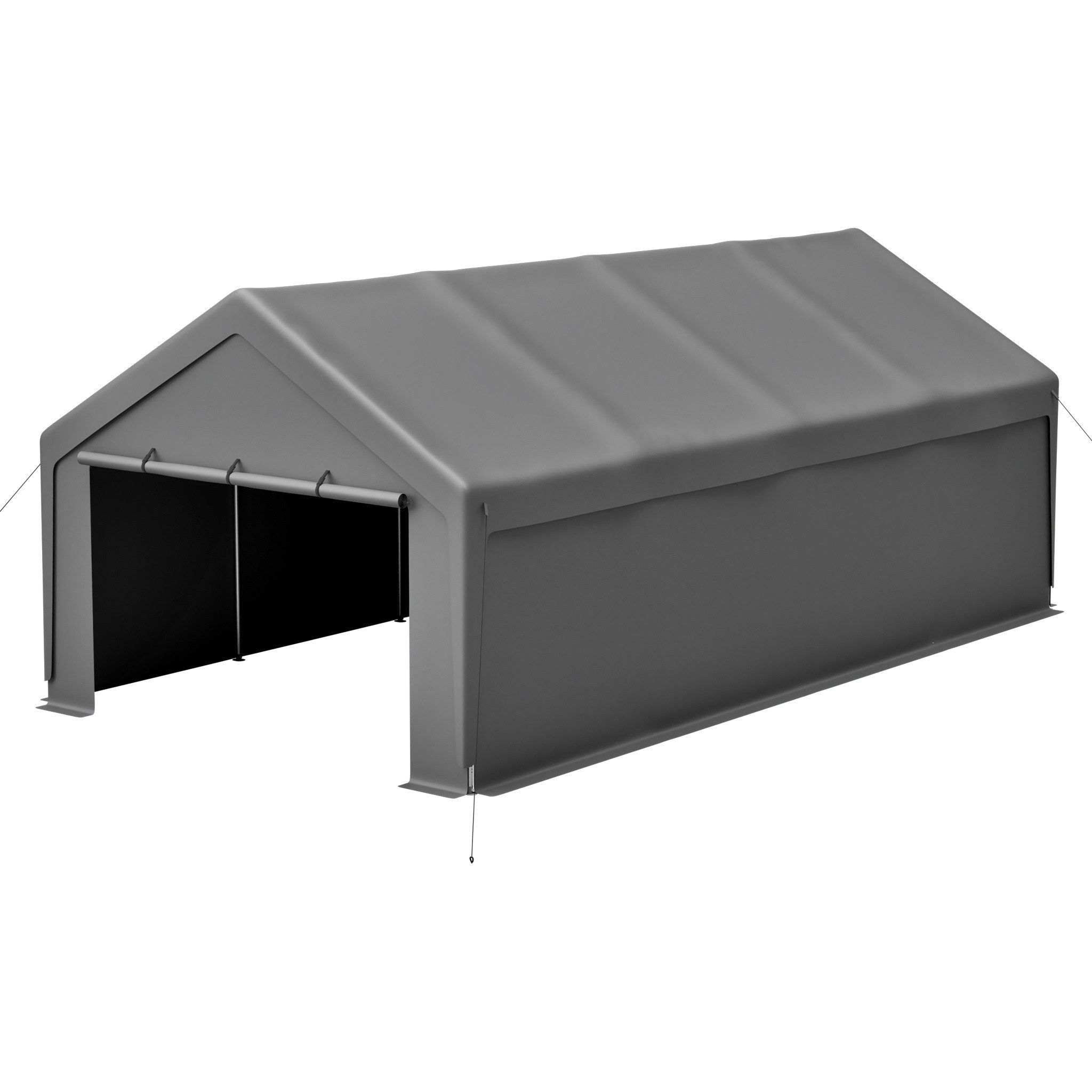 Blossom Garage 13×25 ft Carport-Geräteraum Partyzelt mit verzinktem Stahlrahmen (Schwerlast Garage, Rolltor-Fenstern & abnehmbaren Seitenwänden), wasserdichter UV-beständiger Plane Gerätehaus für Auto, LKW, Boot