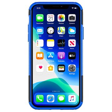 CoolGadget Handyhülle Blau als 2in1 Schutz Cover Set für das Apple iPhone X / Xs 5,8 Zoll, 2x Glas Display Schutz Folie + 1x TPU Case Hülle für iPhone X / Xs