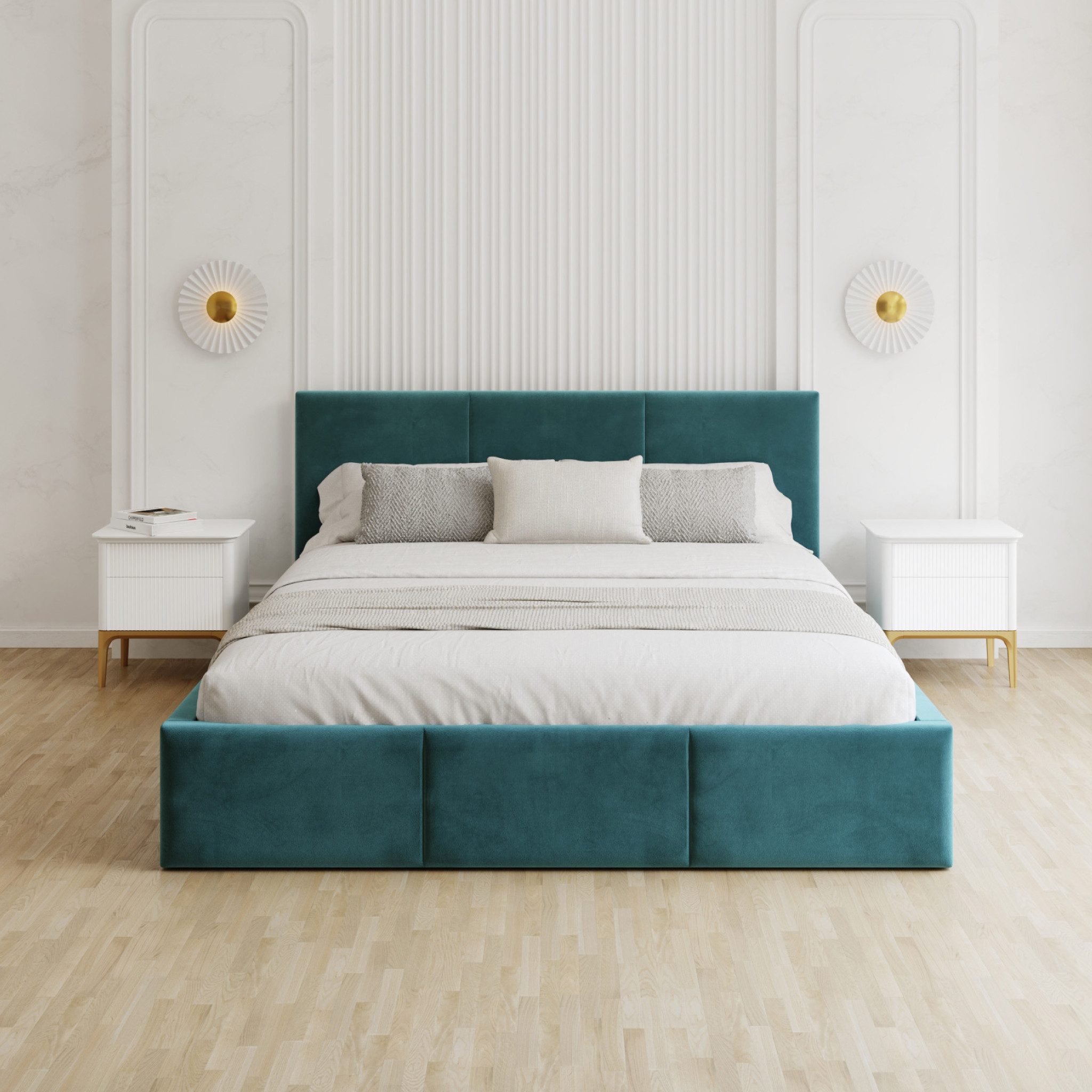 FDM Polsterbett AMBER modern mit Bettkasten MADE IN EU - mit Trinity Velour günstig online kaufen