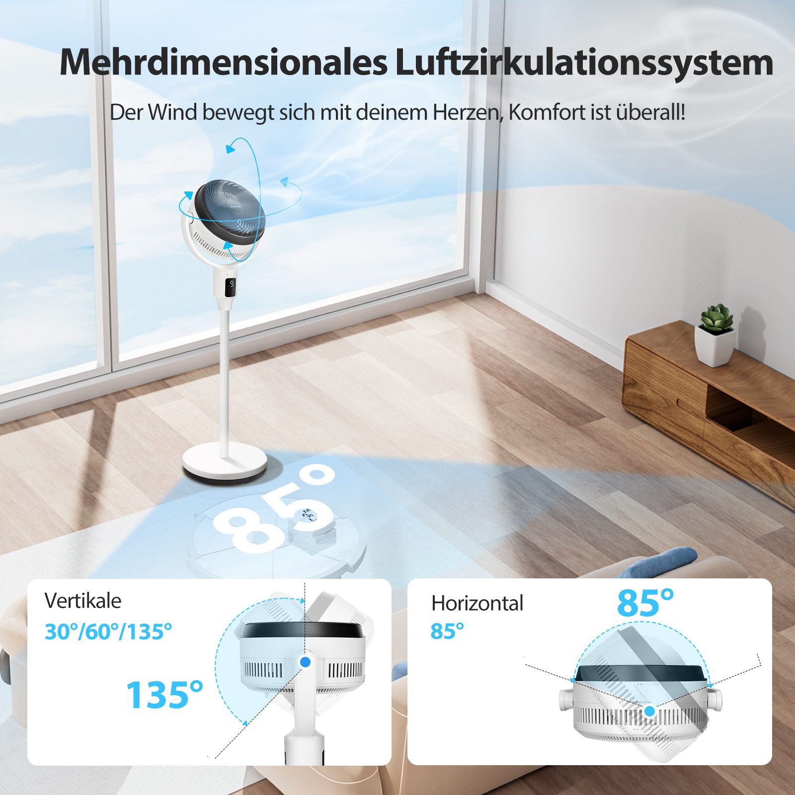 Aigostar Standventilator 23dB Ventilator Sehr Leise, günstig online kaufen