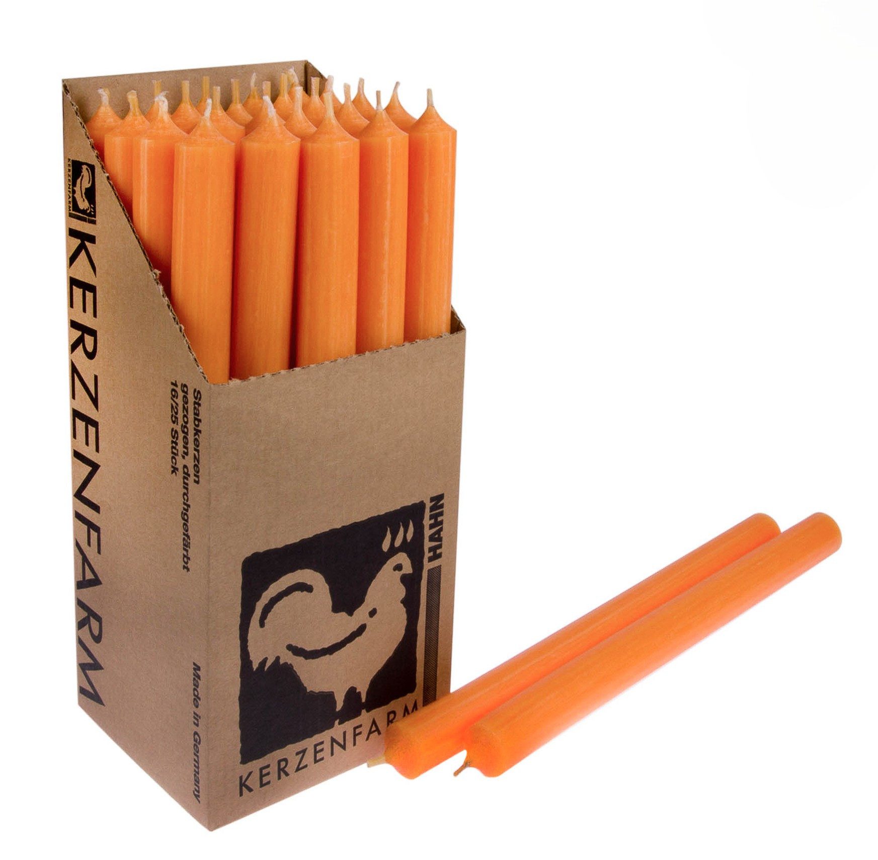 Hahn Kerzenfarm Spitzkerze Spitzkerzen XL 25 cm – Extra lange Stabkerzen aus Deutschland