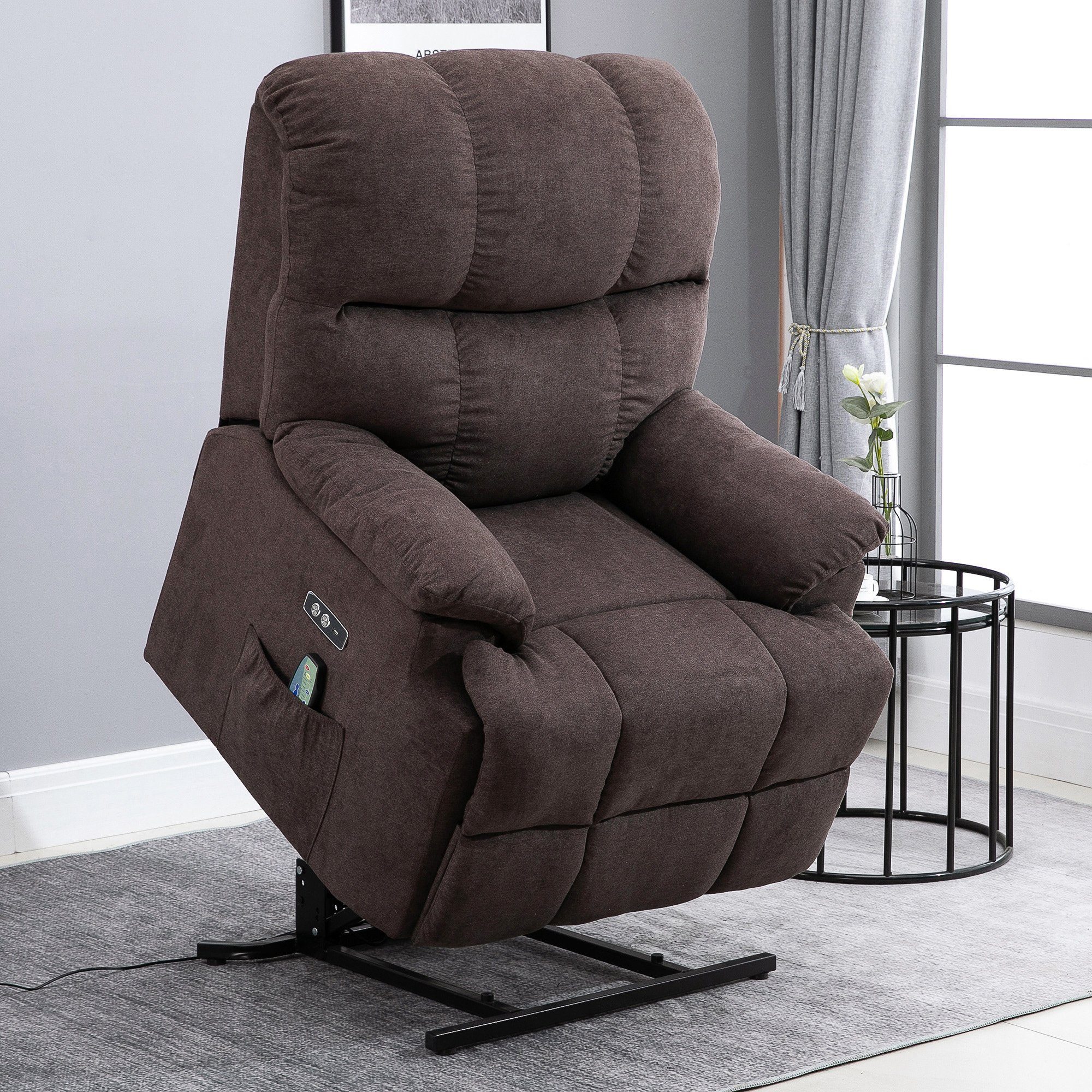 TV-Sessel HOMCOM Sessel kg bis mit (Relaxsessel, belastbar Fernsehsessel), USB-Anschluss 1-St., mit Massagesessel Aufstehhilfe, 150