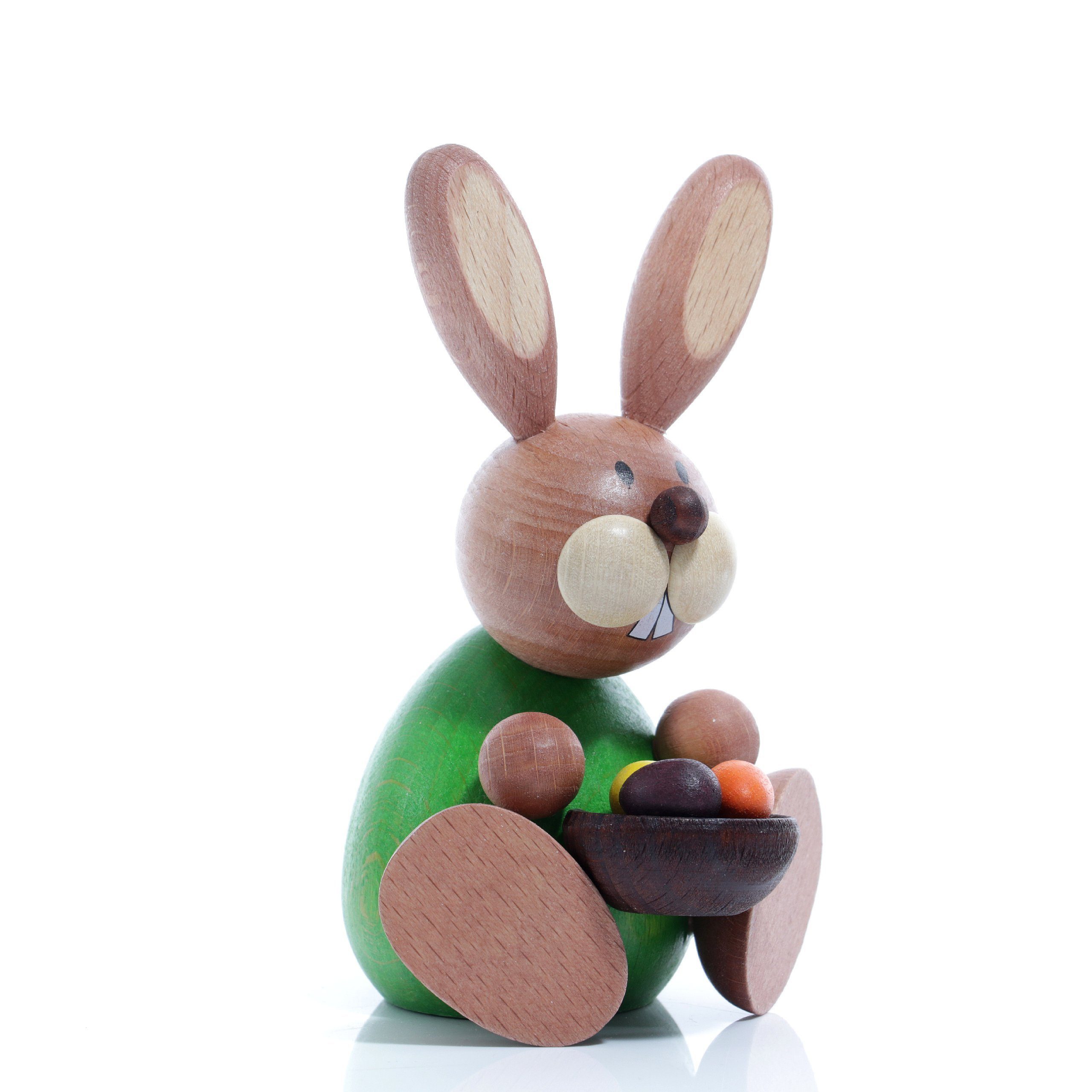 Ullrich Kunsthandwerk Osterhase Osterartikel Osterhase sitzend mit Eierschüssel HxB 10,2x8cm NEU