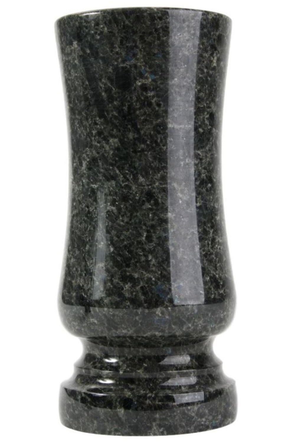 KOKA Dekoobjekt Grab-Vase Granit Blue Night Friedhof-Vase, (1 St), Blumen-Vase Naturstein, Grab-Schmuck, mit Abflussloch, mit stabilem Kunststoffeinsatz, witterungsbeständig und robust