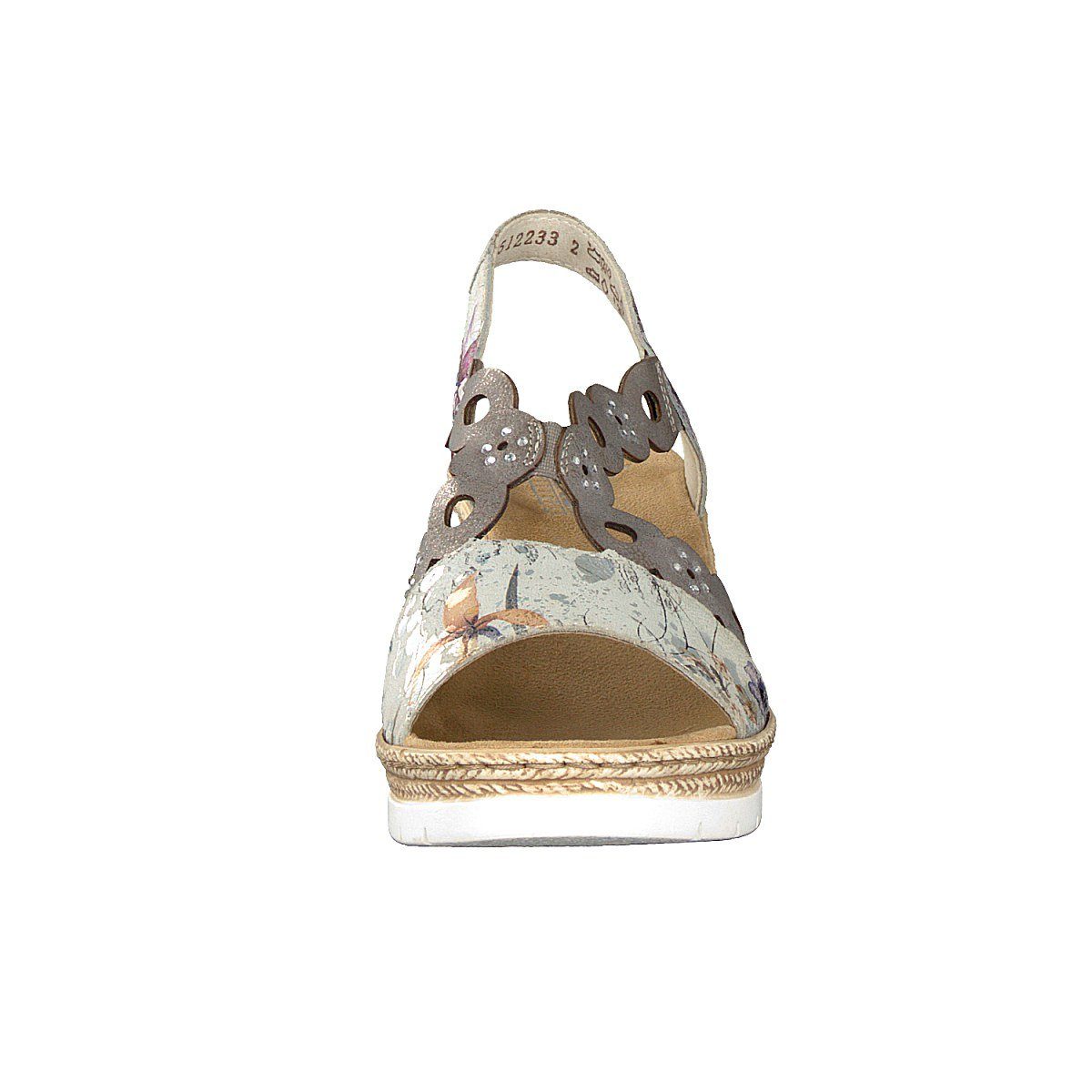 Sandale Sandalette grau Rieker Damen Rieker (90) metallic