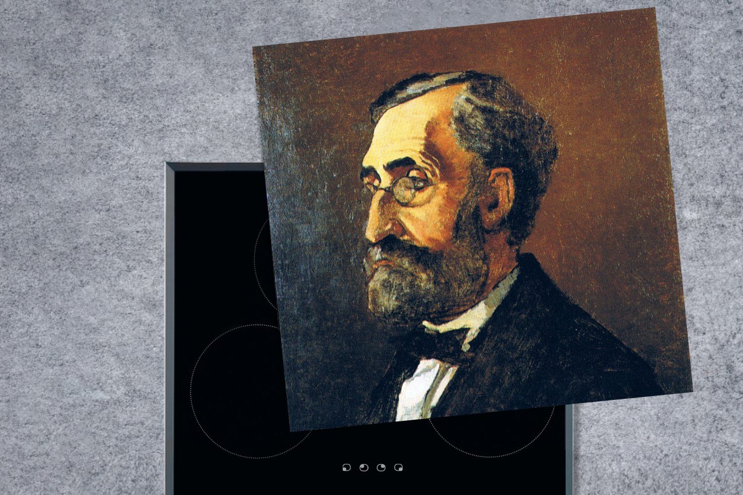 cm, für Claude Vinyl, Monet 78x78 Ceranfeldabdeckung, - Monet, Adolphe tlg), von (1 küche Arbeitsplatte Herdblende-/Abdeckplatte MuchoWow Porträt