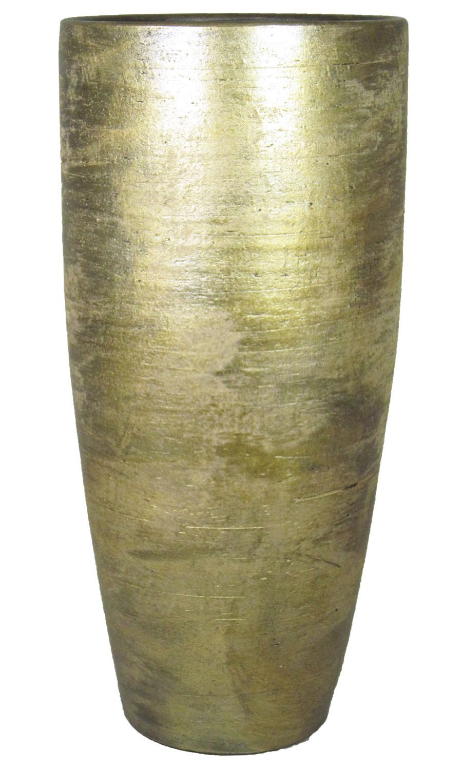 INNA-Glas Tischvase Große Keramik Vase mit Maserung, Gold, 70 cm, Ø 32 cm