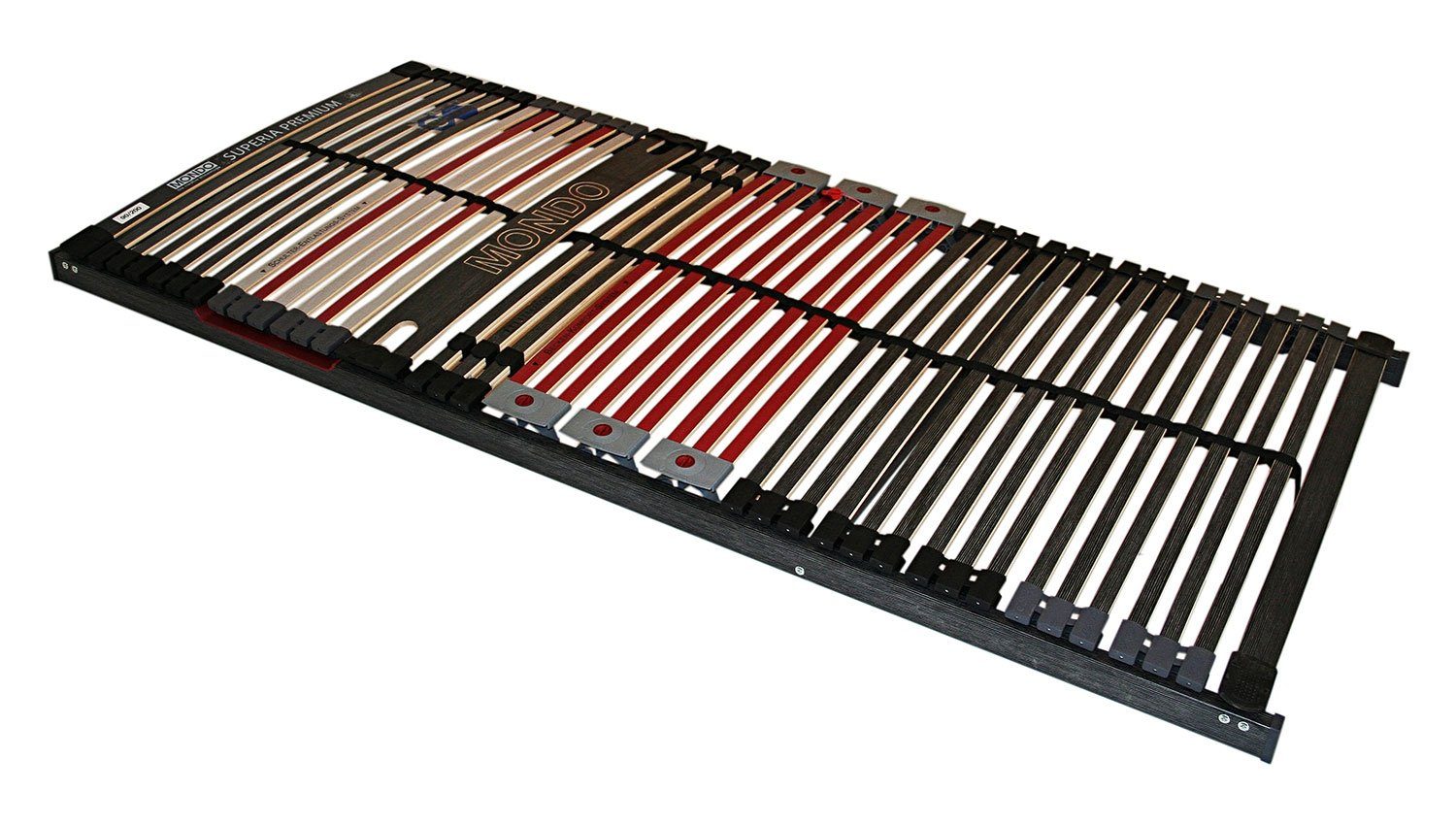 Lattenrost SUPERIA PREMIUM NV, 140 x 200 cm, Ganzholzrahmen, MONDO, Kopfteil nicht verstellbar, Fußteil nicht verstellbar, 42 Federholzleisten, Lordosen- und Beckenzone, Mittelgurt