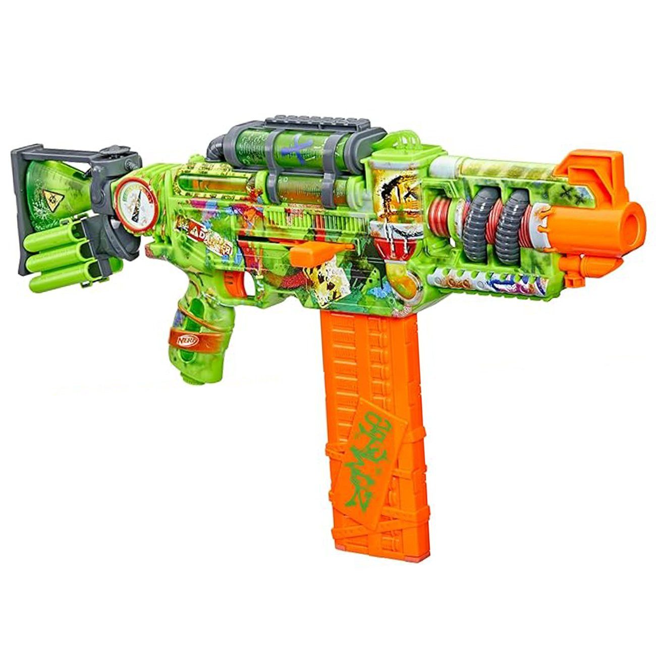 Hasbro Blaster Bolt-Action Zombie Blaster mit 18-Dart Clip, Der Nerf Zombie Corrupter überzeugt durch cooles Graffiti-Design, bei