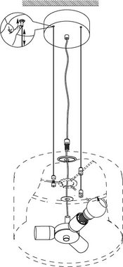 EGLO Hängeleuchte MASERLO, Leuchtmittel wechselbar, ohne Leuchtmittel, Pendelleuchte, Pendellampe