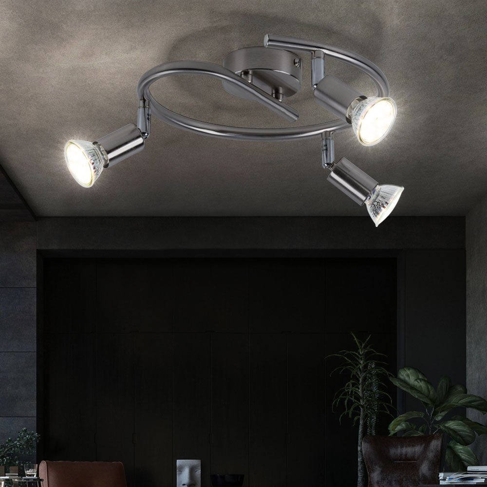 Rondell Warmweiß, LED LED inklusive, 9W Leuchtmittel Küche Deckenlampe Spot Leuchte Esszimmer etc-shop Deckenleuchte, 3-flammige