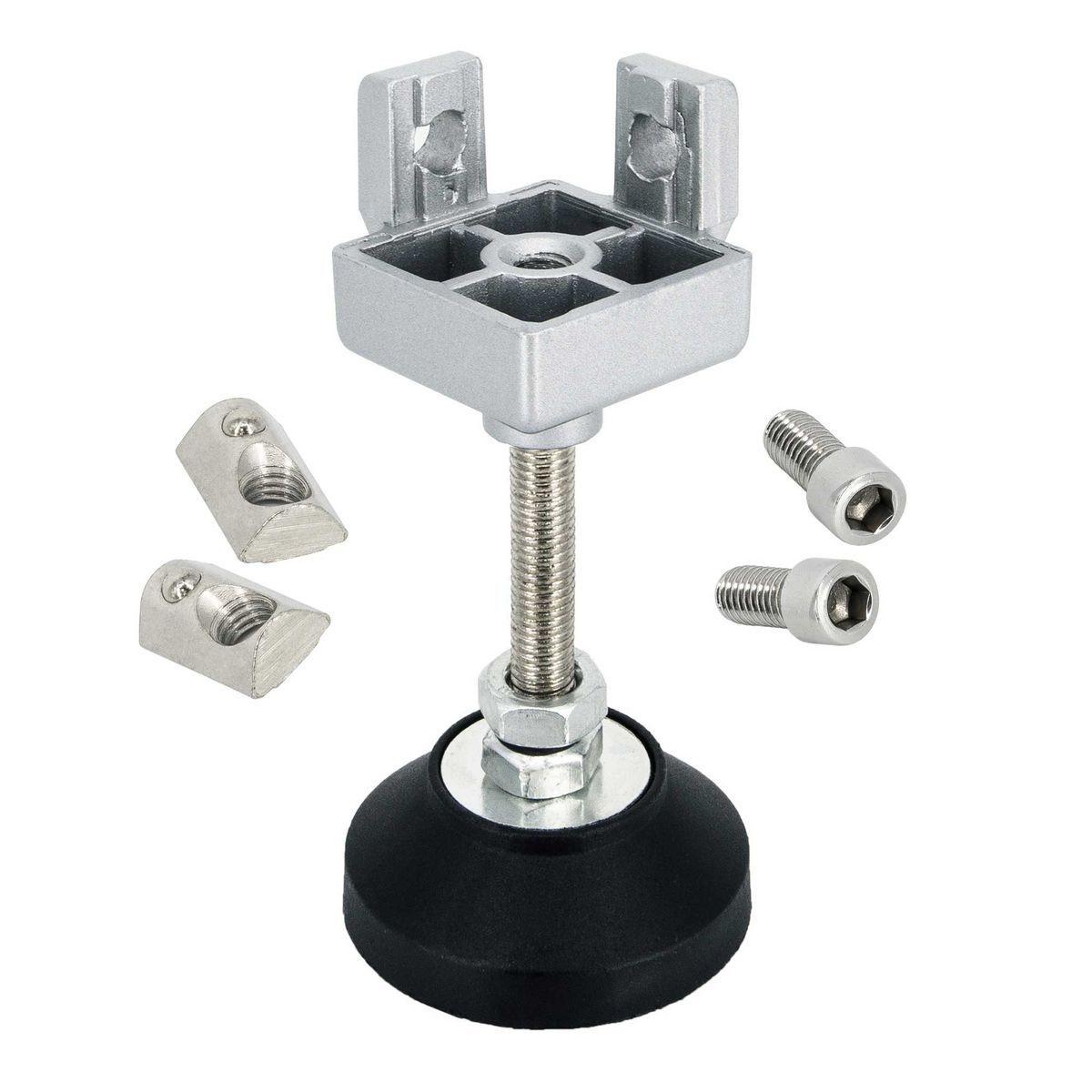 Profil Fußverbinder 40x40mm Nut 8 Stellfuß M8 Befestigung